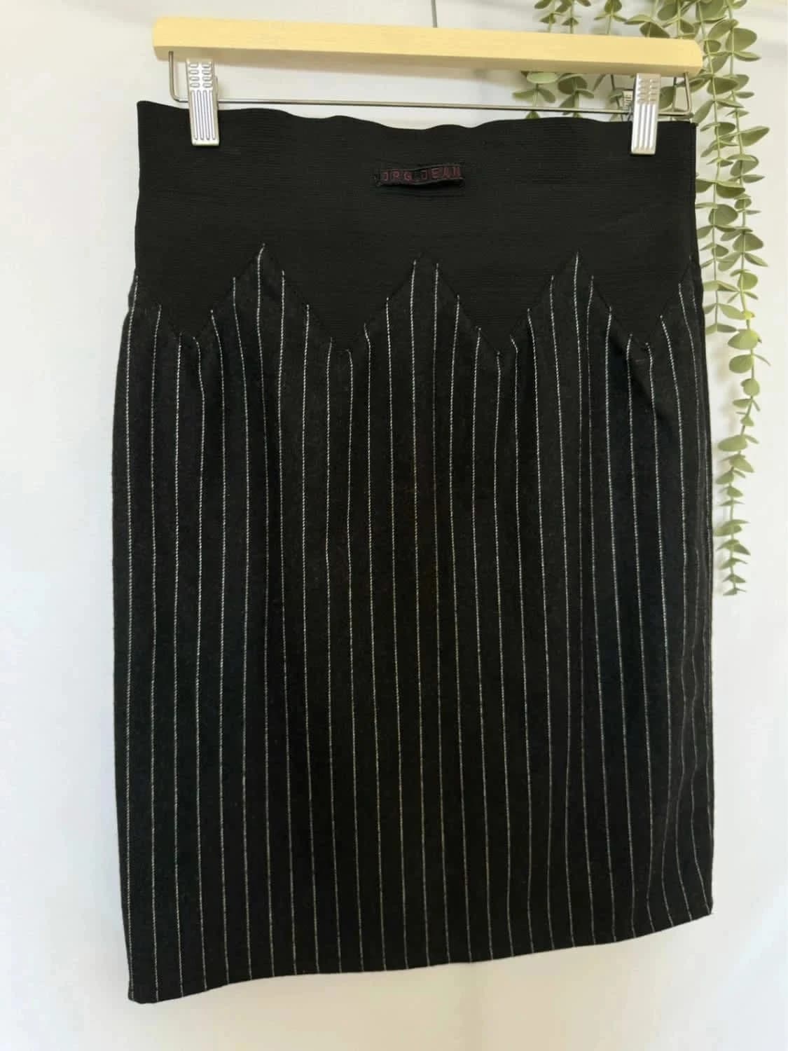 Elastisk stripete skjørt i ull fra Jean Paul Gaultier størrelse 38 - Bilde 9/9