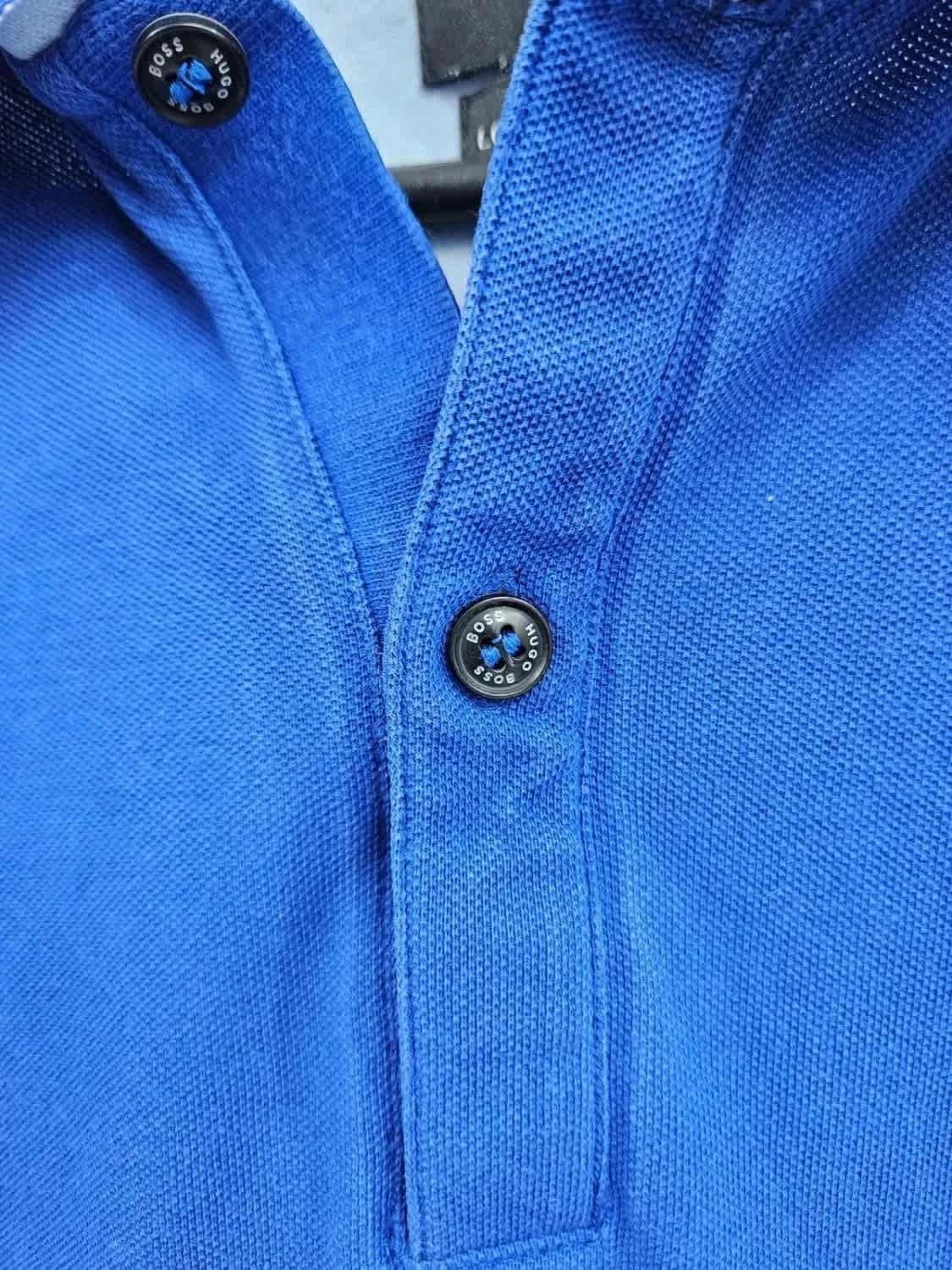 Mėlynas Hugo Boss polo marškinėliai su išsiuvu logotipu, dydis XXL – nuotrauka 5/8