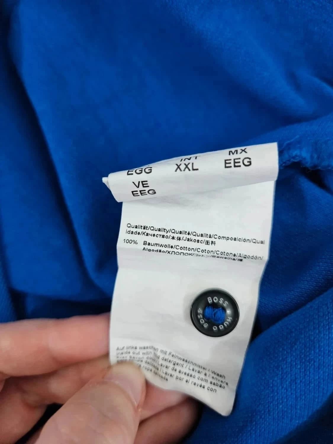 Mėlynas Hugo Boss polo marškinėliai su išsiuvu logotipu, dydis XXL – nuotrauka 7/8