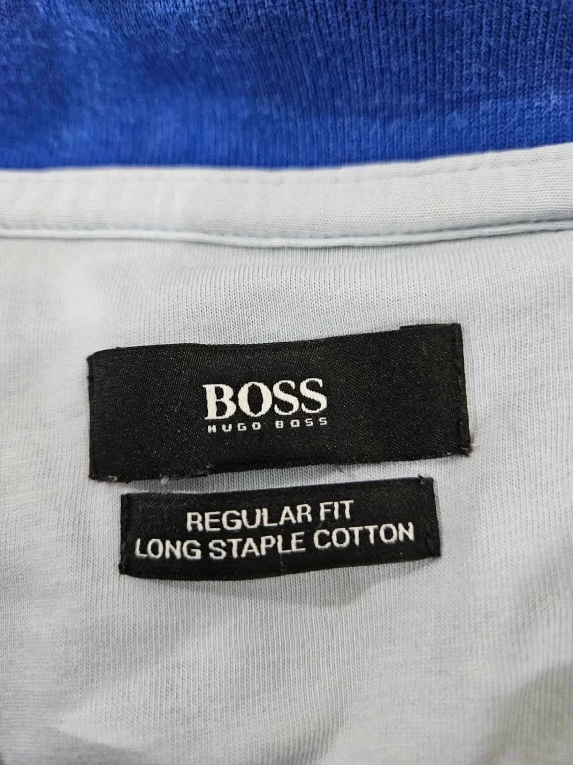 Mėlynas Hugo Boss polo marškinėliai su išsiuvu logotipu, dydis XXL – nuotrauka 6/8