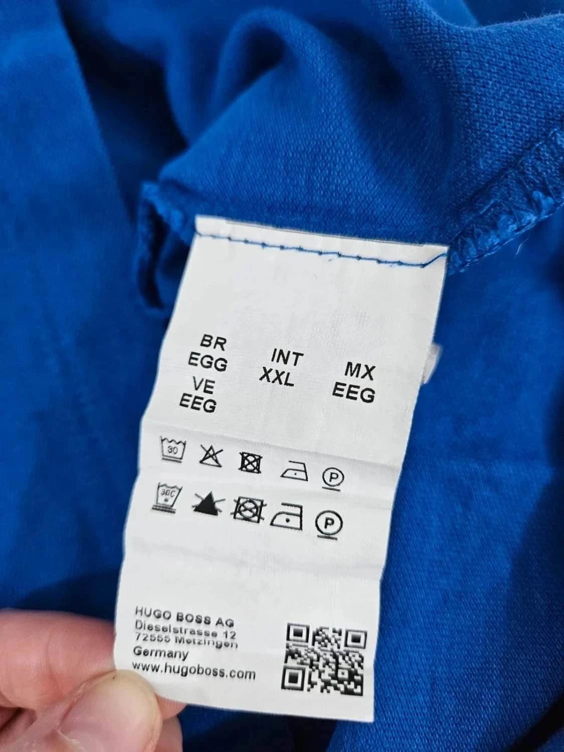 Mėlynas Hugo Boss polo marškinėliai su išsiuvu logotipu, dydis XXL – nuotrauka 8/8