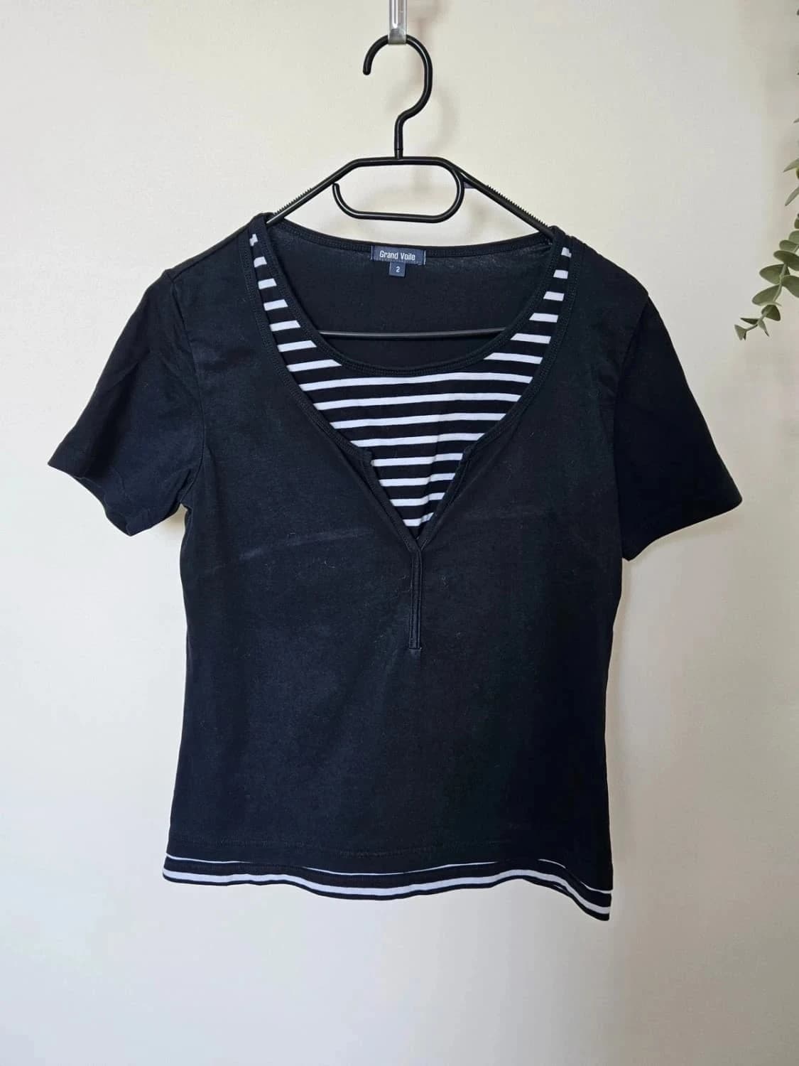T-shirt bleu marine Grand Voile col marinière taille M - Photo 2/5