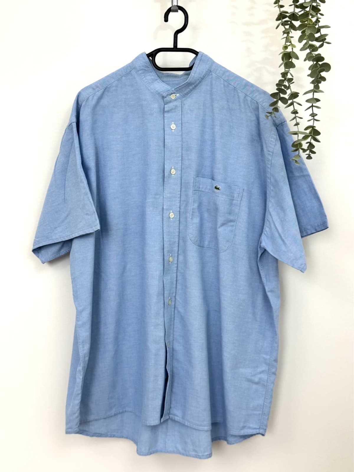 Overhemd met mao-kraag korte mouwen Lacoste katoen hemelsblauw maat 43/XXL - FP260177 - Foto 2/6