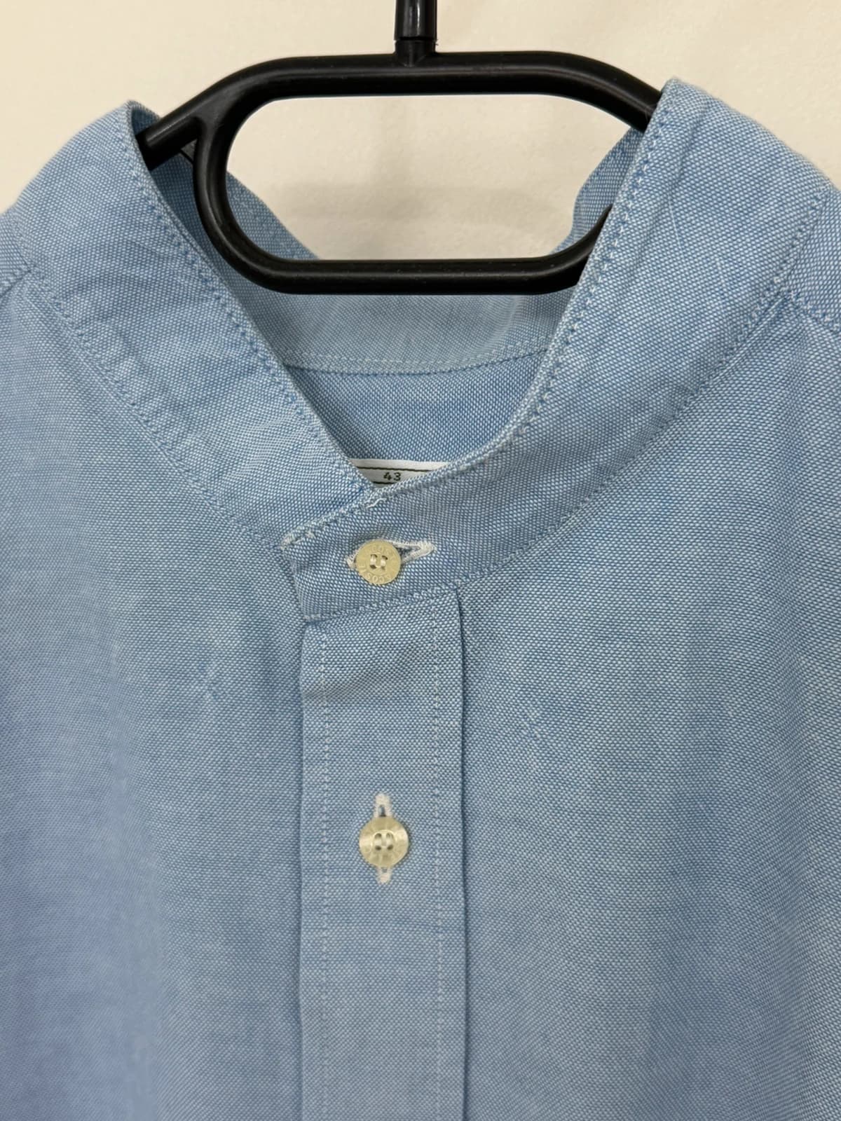 Overhemd met mao-kraag korte mouwen Lacoste katoen hemelsblauw maat 43/XXL - FP260177 - Foto 4/6