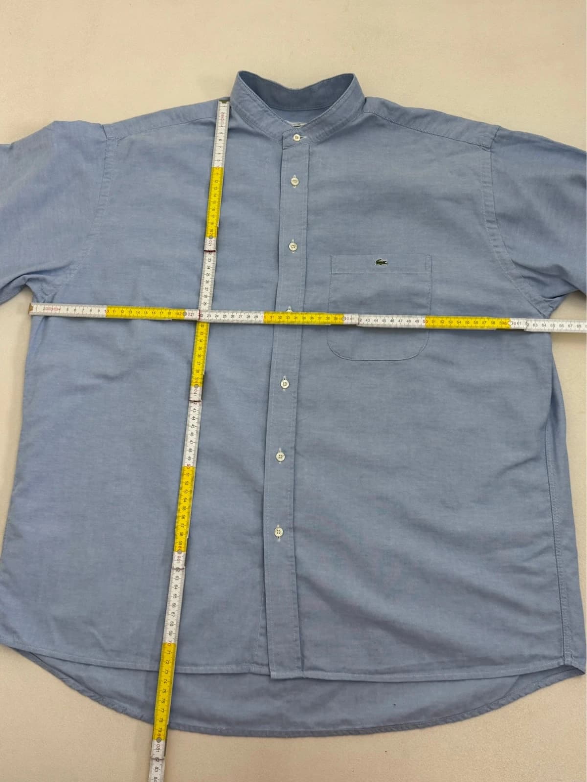 Overhemd met mao-kraag korte mouwen Lacoste katoen hemelsblauw maat 43/XXL - FP260177 - Foto 6/6