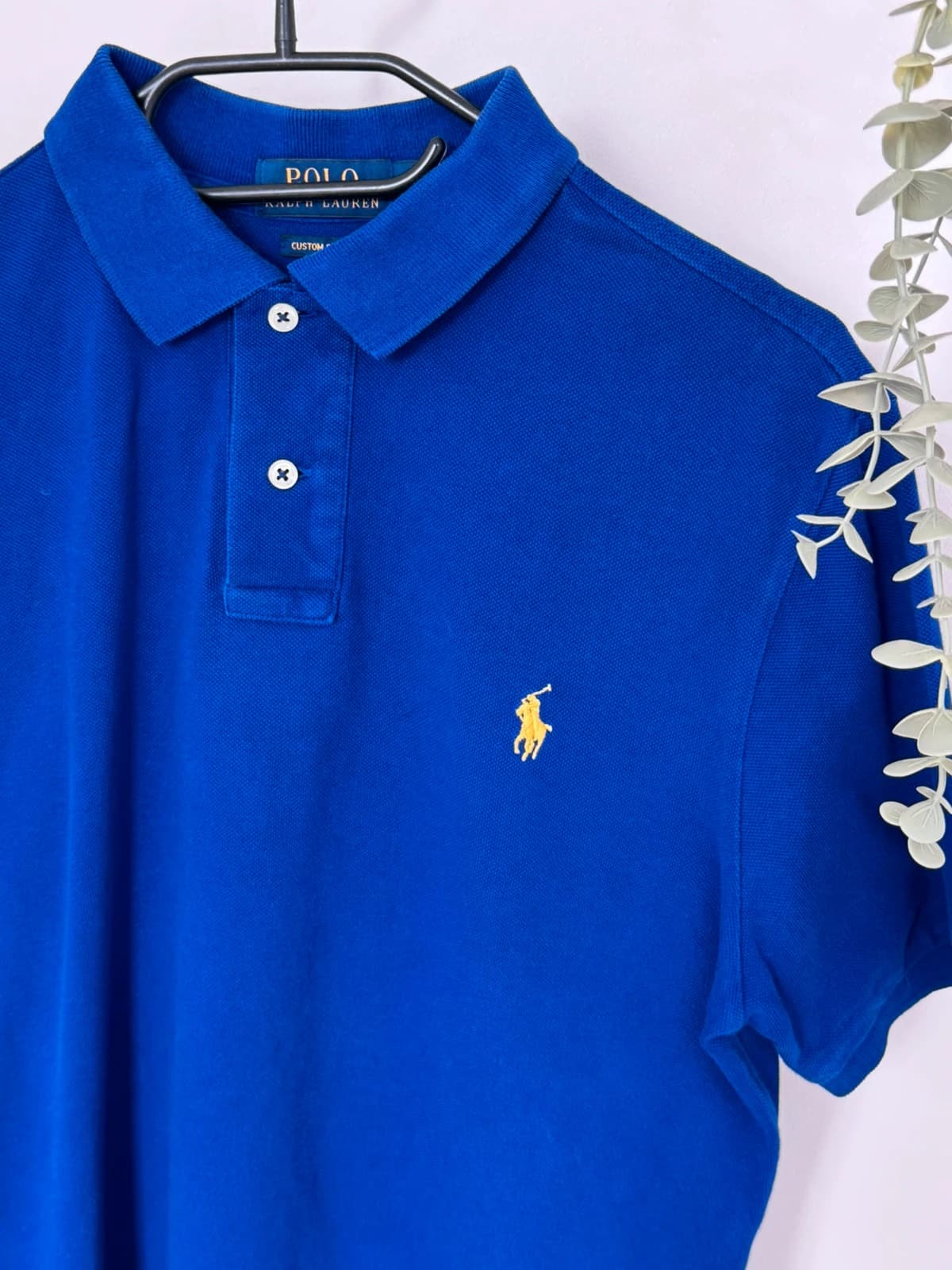Polo piké Ralph Lauren elektricky modré custom slim fit velikost M - FP260216 – fotka 3/8