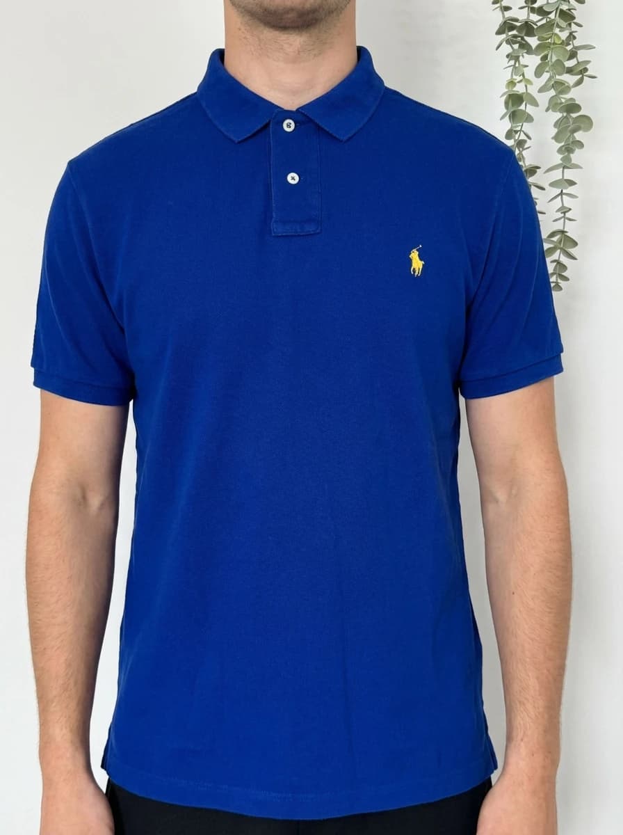 Polo piké Ralph Lauren elektricky modré custom slim fit velikost M - FP260216 – fotka 1/8