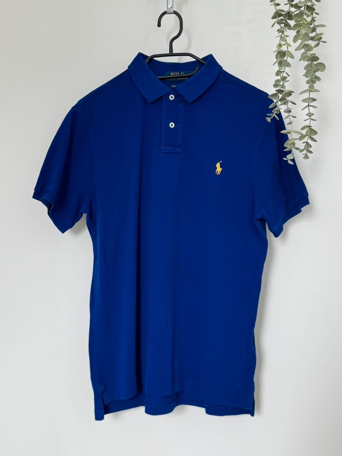 Polo piké Ralph Lauren elektricky modré custom slim fit velikost M - FP260216 – fotka 2/8