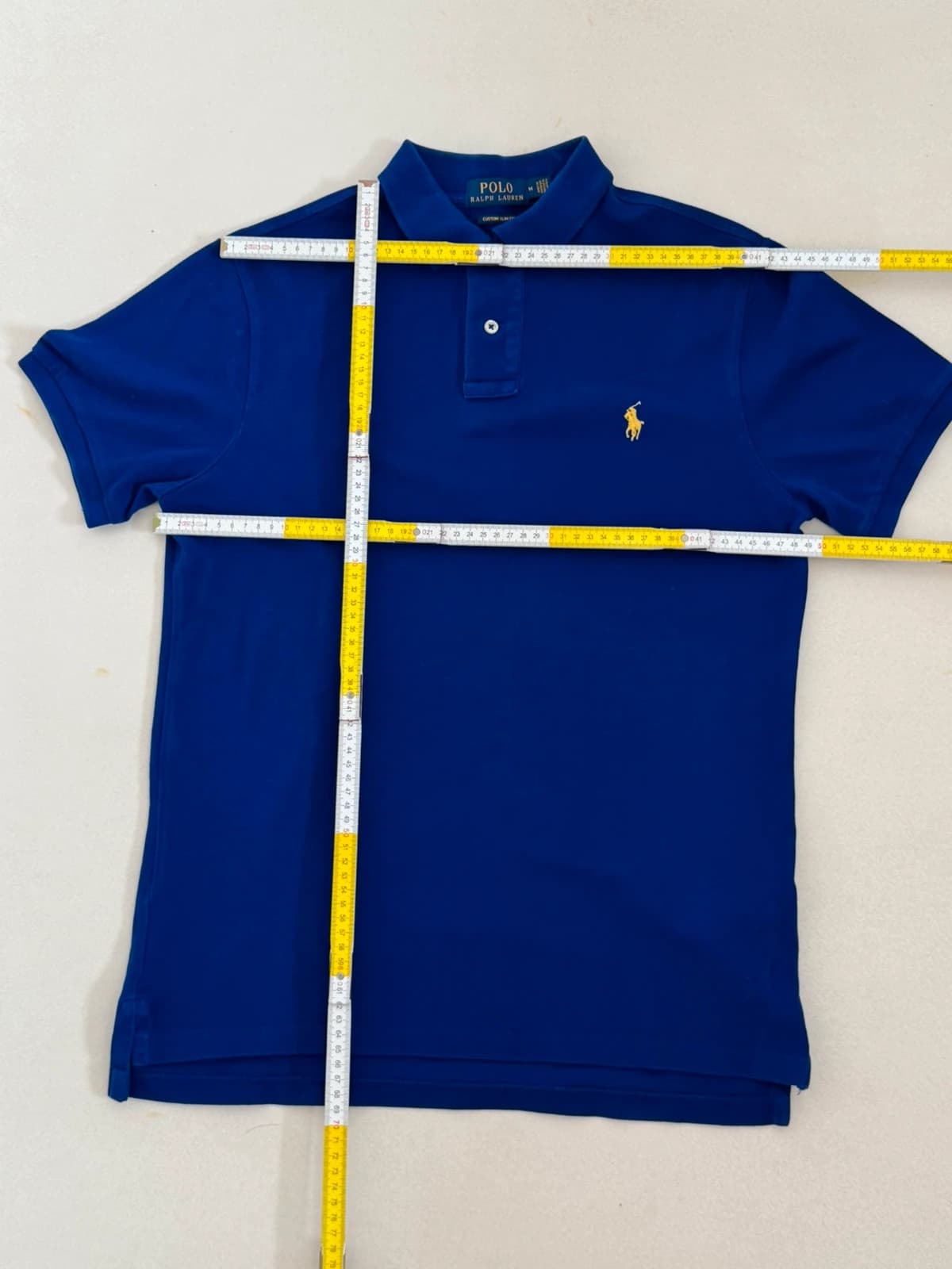 Polo piké Ralph Lauren elektricky modré custom slim fit velikost M - FP260216 – fotka 8/8