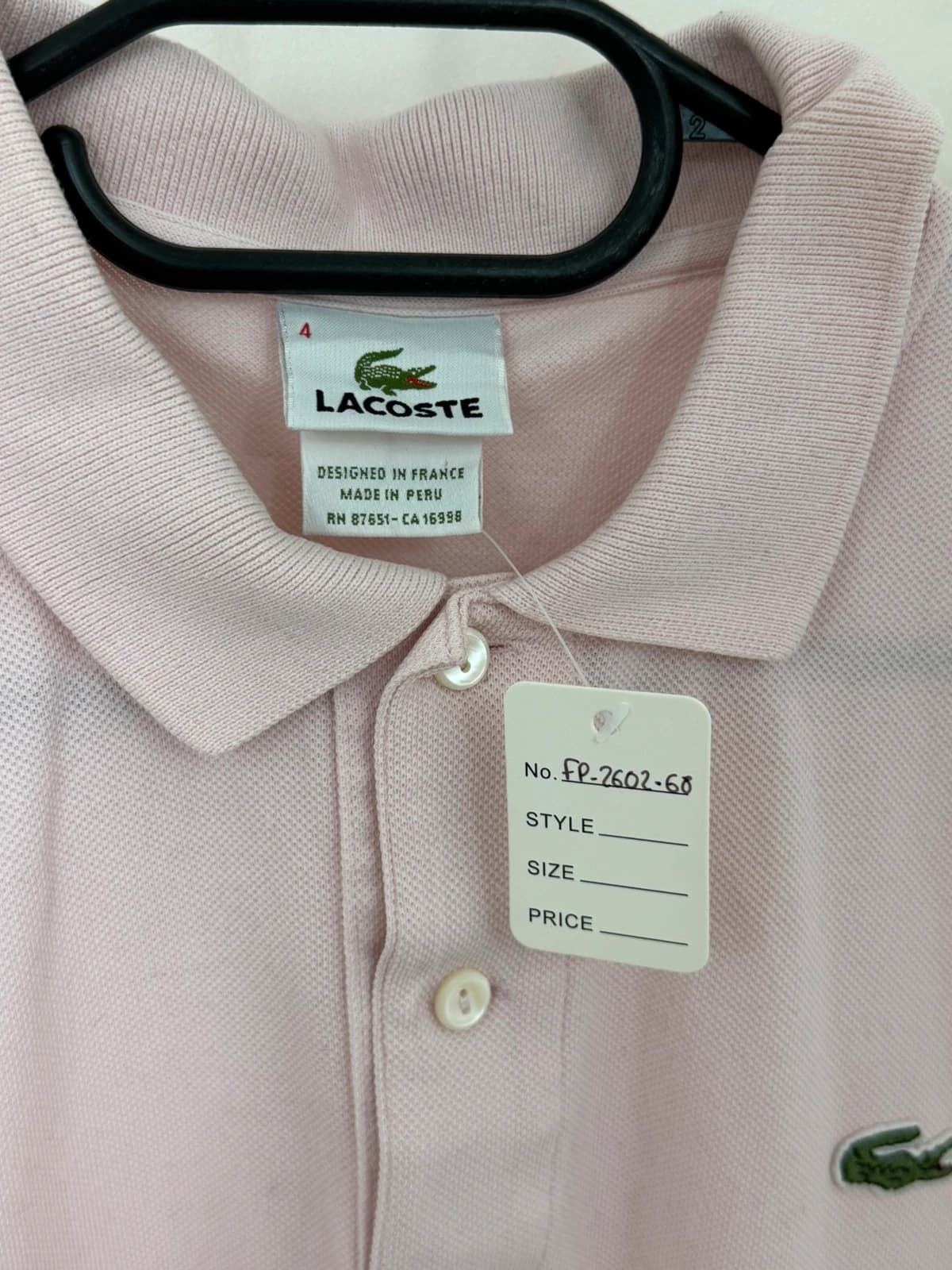 بولو بيكيه Lacoste وردي باستيل، مقاس 4/M - FP260268 - صورة 4/7