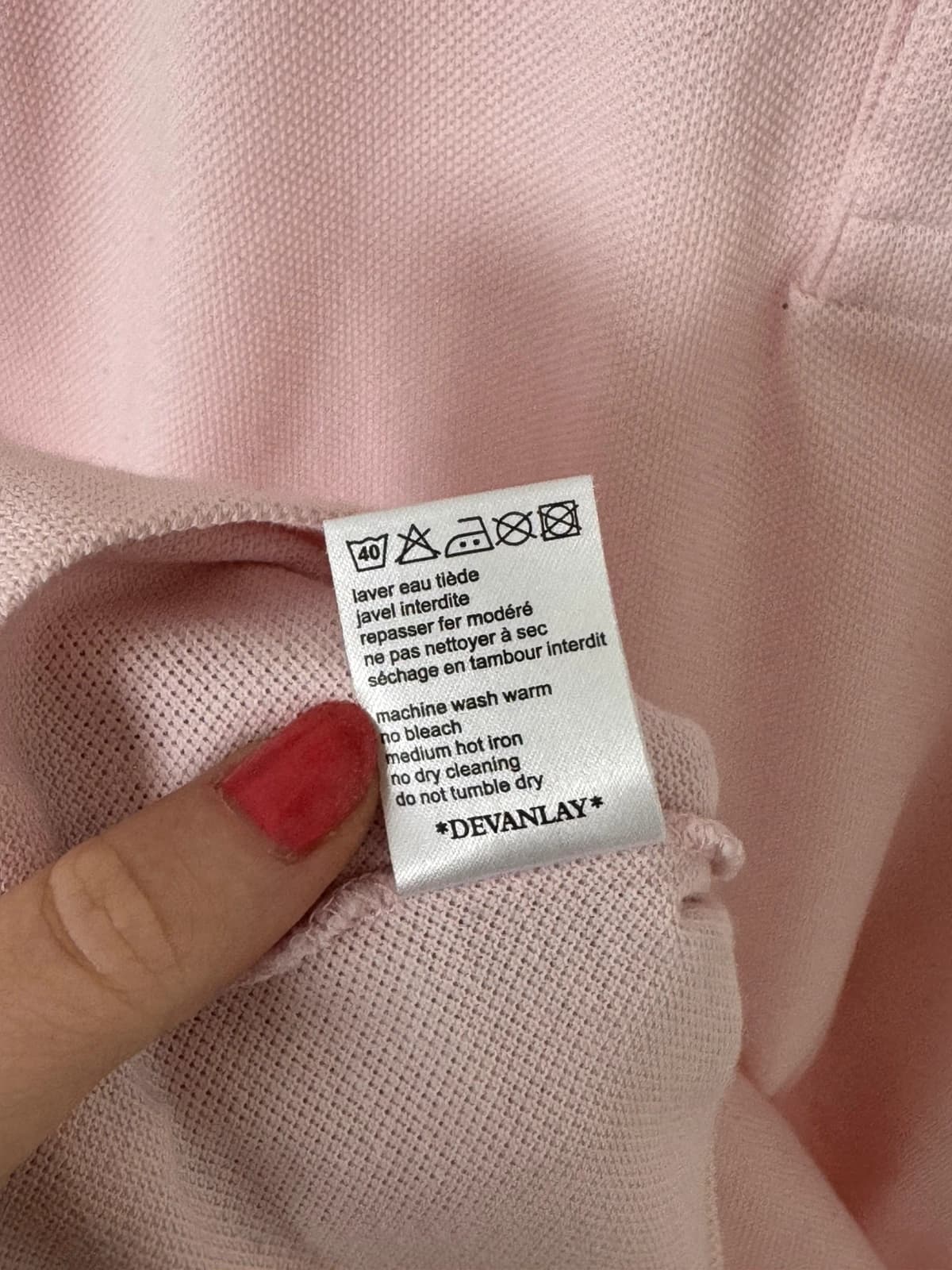بولو بيكيه Lacoste وردي باستيل، مقاس 4/M - FP260268 - صورة 6/7