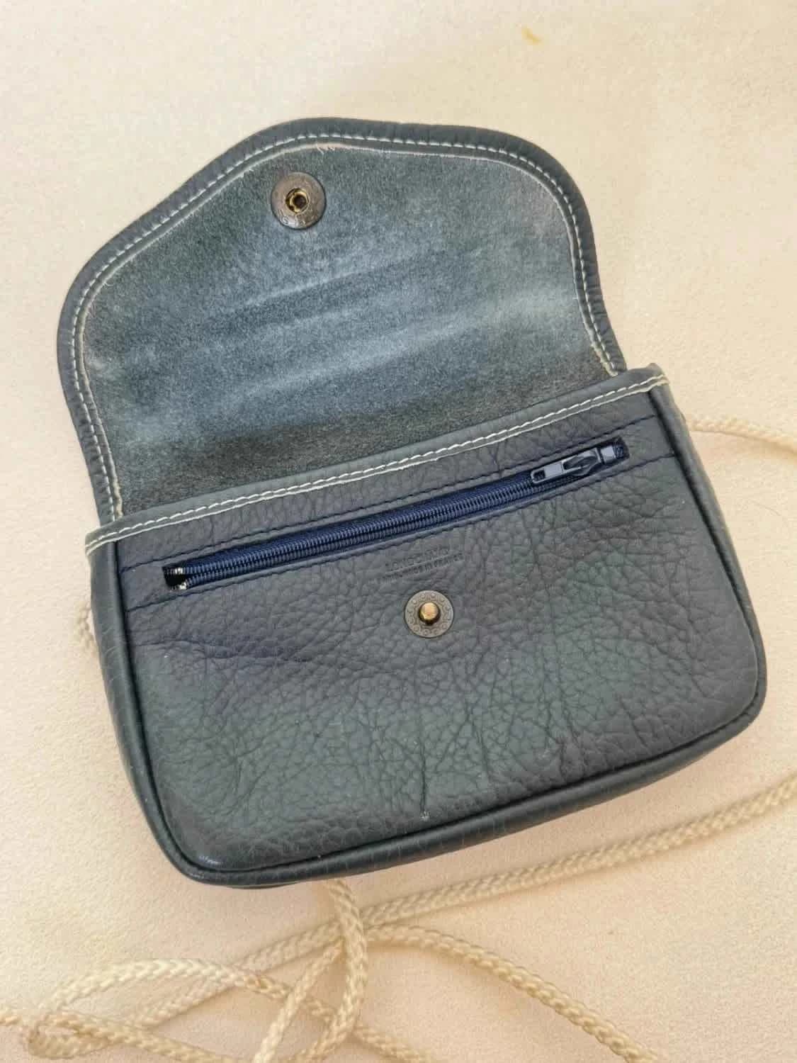 Mini sac bandoulière Longchamp vintage cuir bleu marine - Photo 3/9