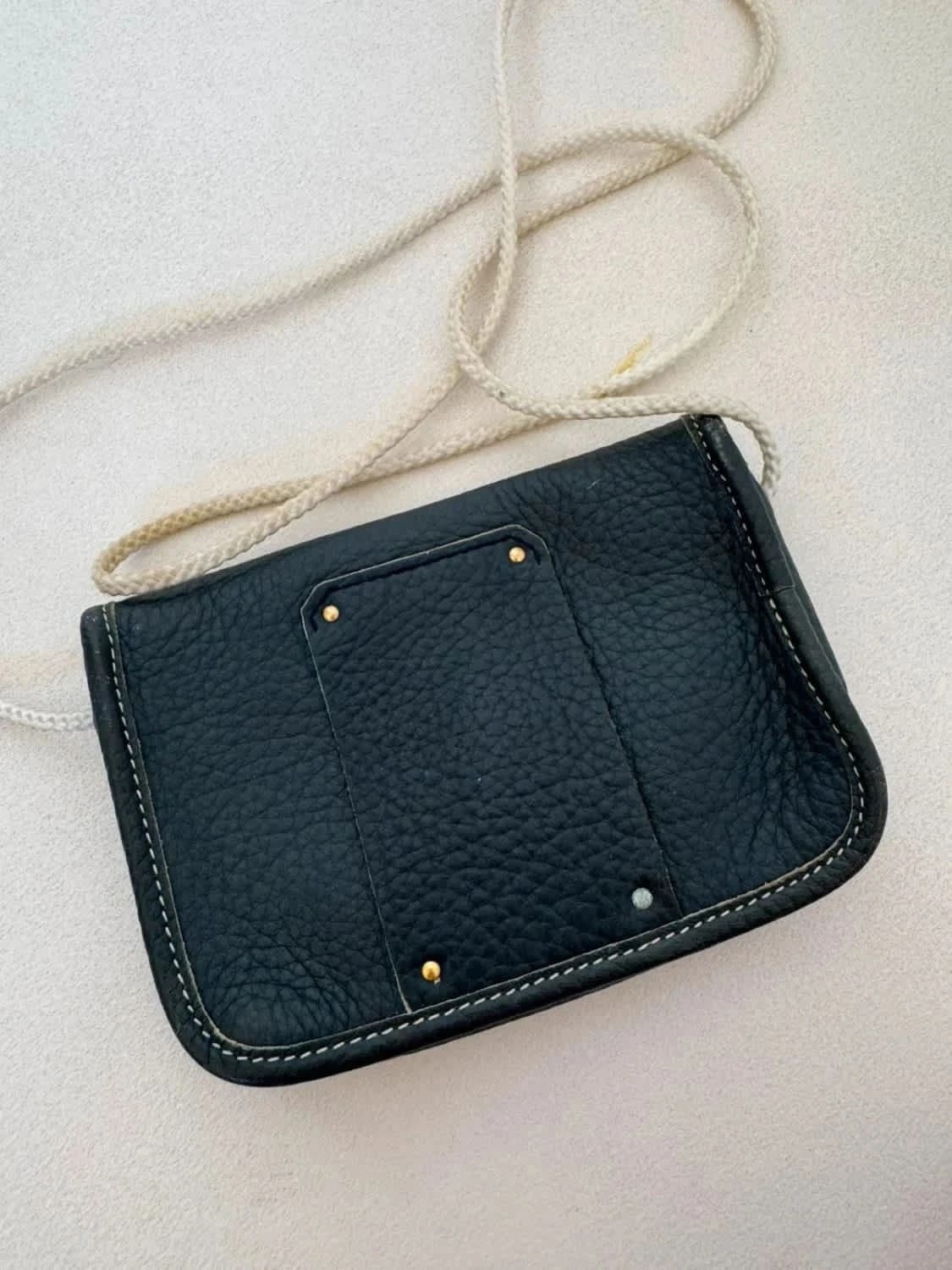 Mini sac bandoulière Longchamp vintage cuir bleu marine - Photo 7/9