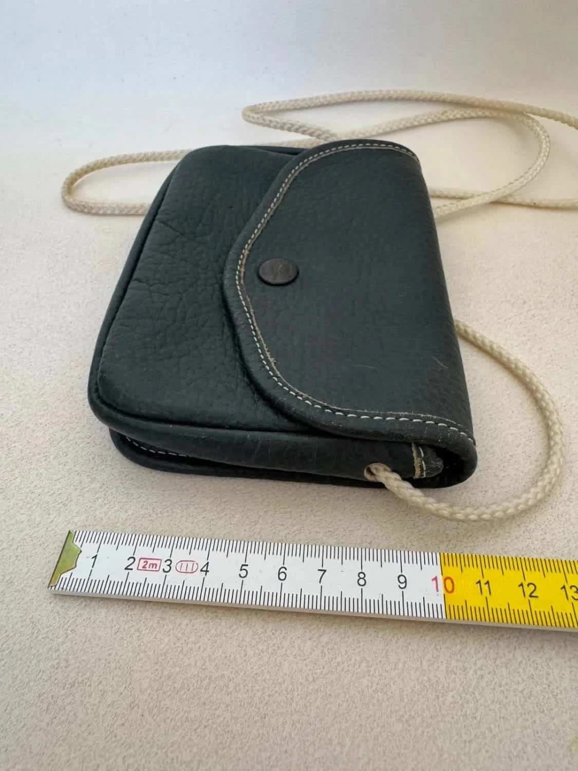 Mini sac bandoulière Longchamp vintage cuir bleu marine - Photo 9/9