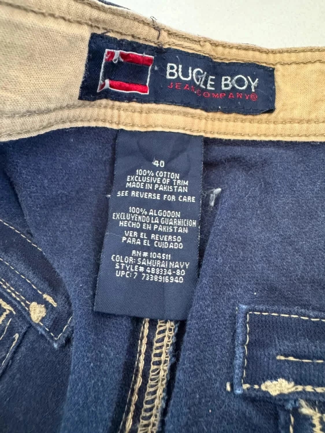 Cargo-Shorts Bugle Boy Marinestil Y2K Größe W40 - Foto 4/7