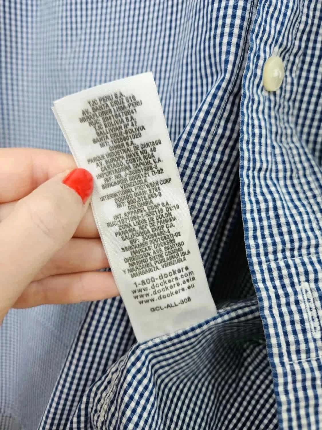 Chemise vichy bleue Dockers taille M - Photo 7/8
