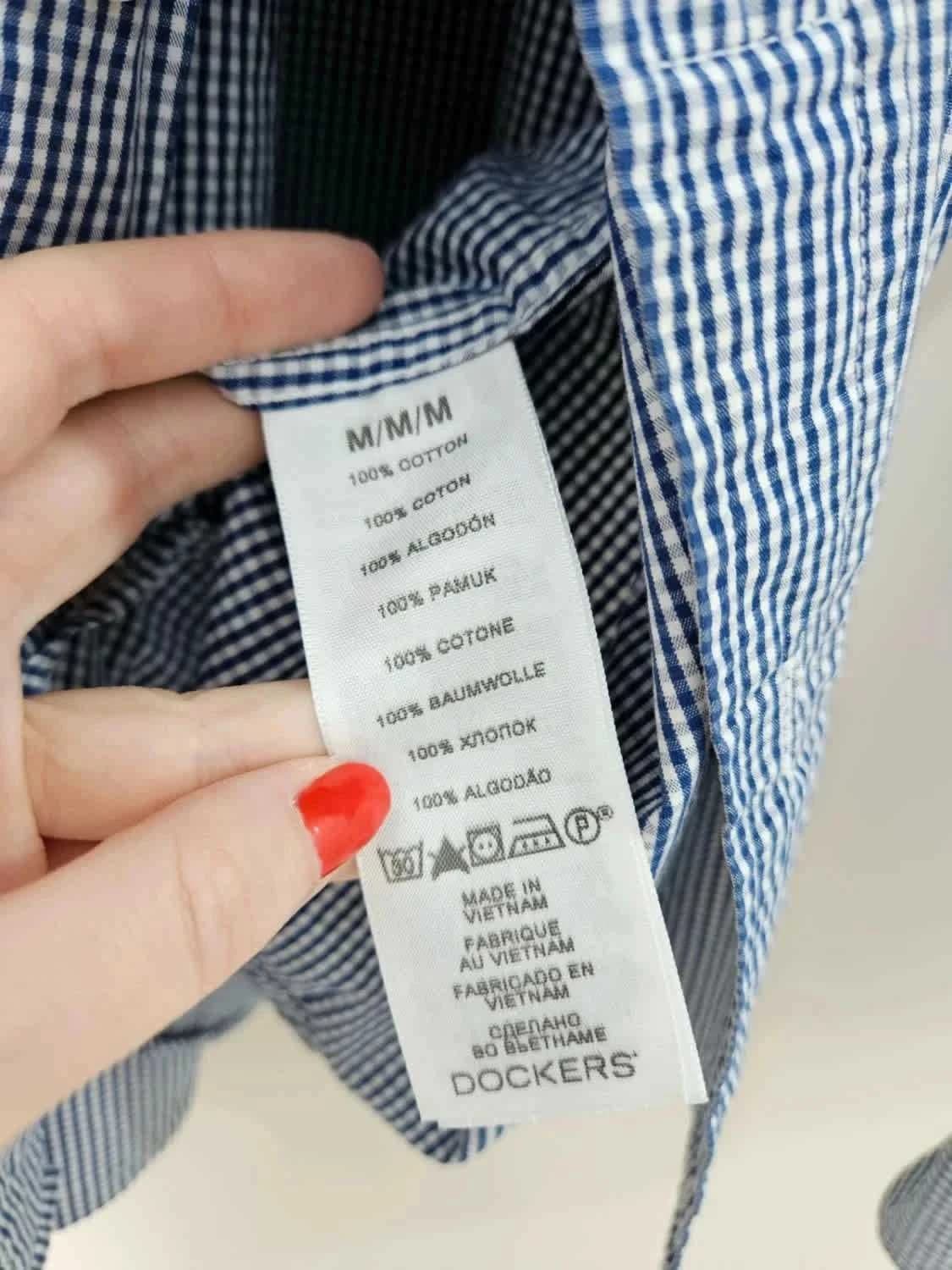 Chemise vichy bleue Dockers taille M - Photo 6/8