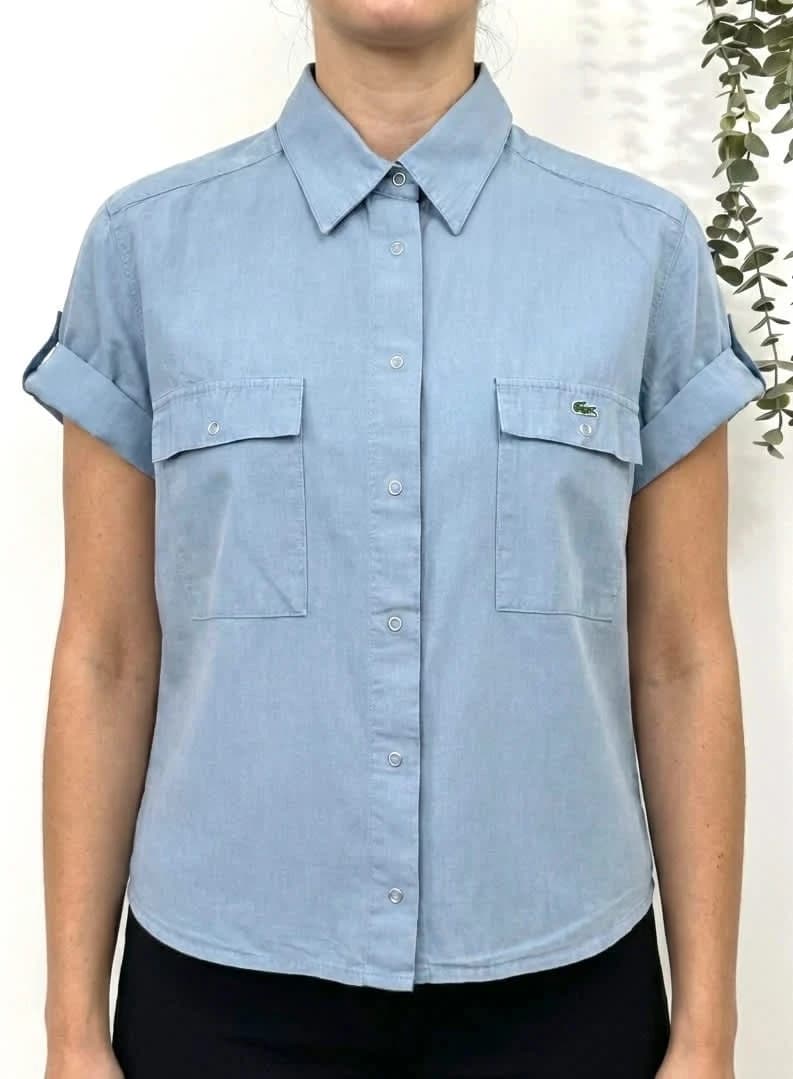 Chemise manches courtes Lacoste bleu gris poches taille 40 - FP260182 - Photo 1/8