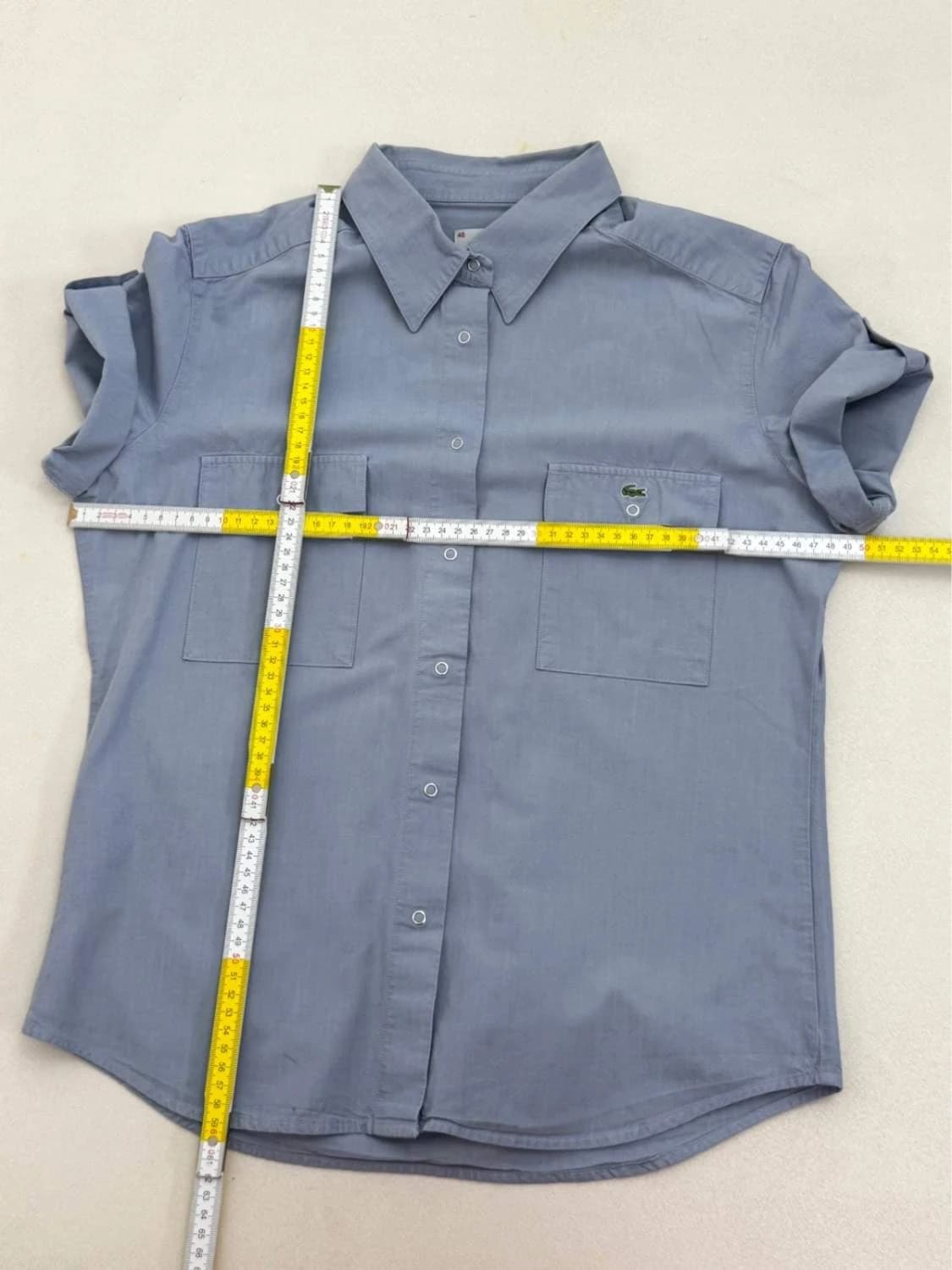 Chemise manches courtes Lacoste bleu gris poches taille 40 - FP260182 - Photo 8/8
