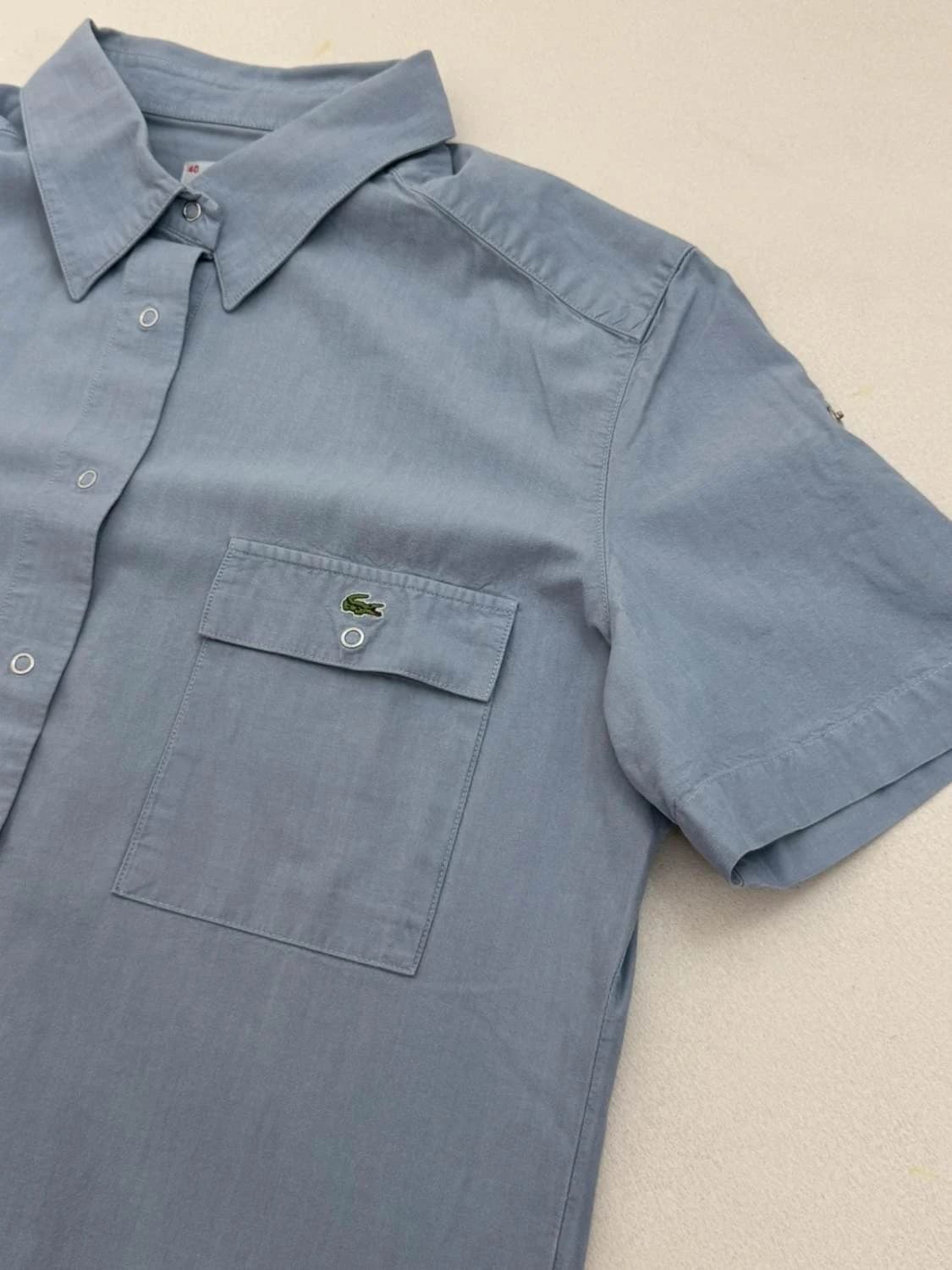 Chemise manches courtes Lacoste bleu gris poches taille 40 - FP260182 - Photo 7/8