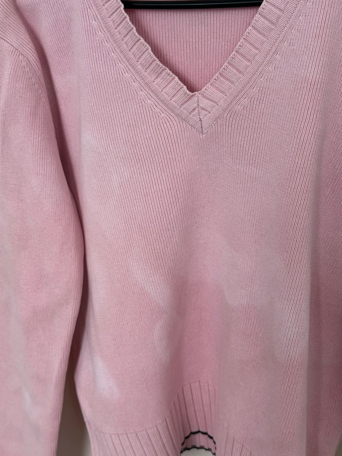 Pull coton Eden Park rose col V taille M - Photo 3/7