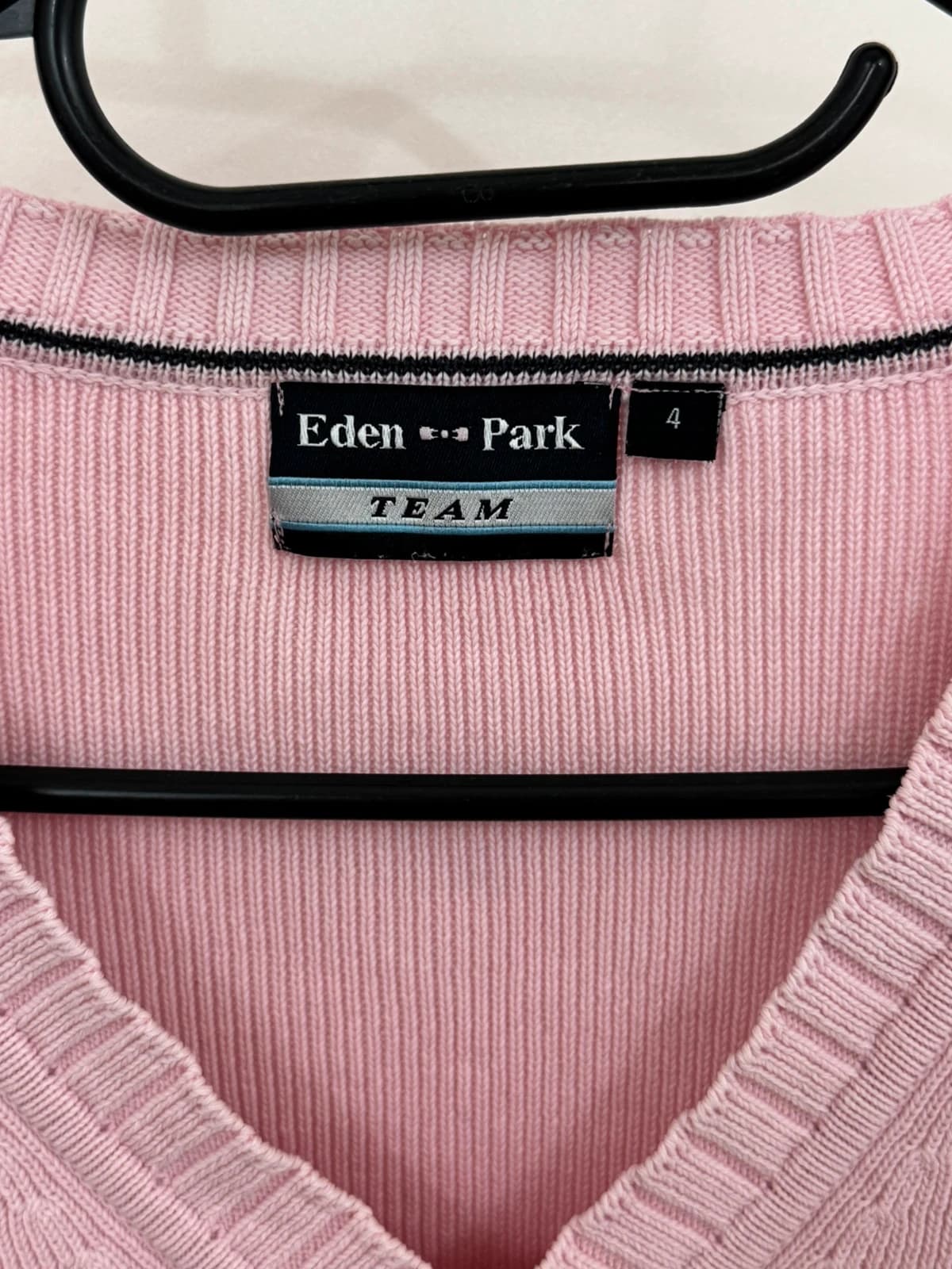 Pull coton Eden Park rose col V taille M - Photo 5/7