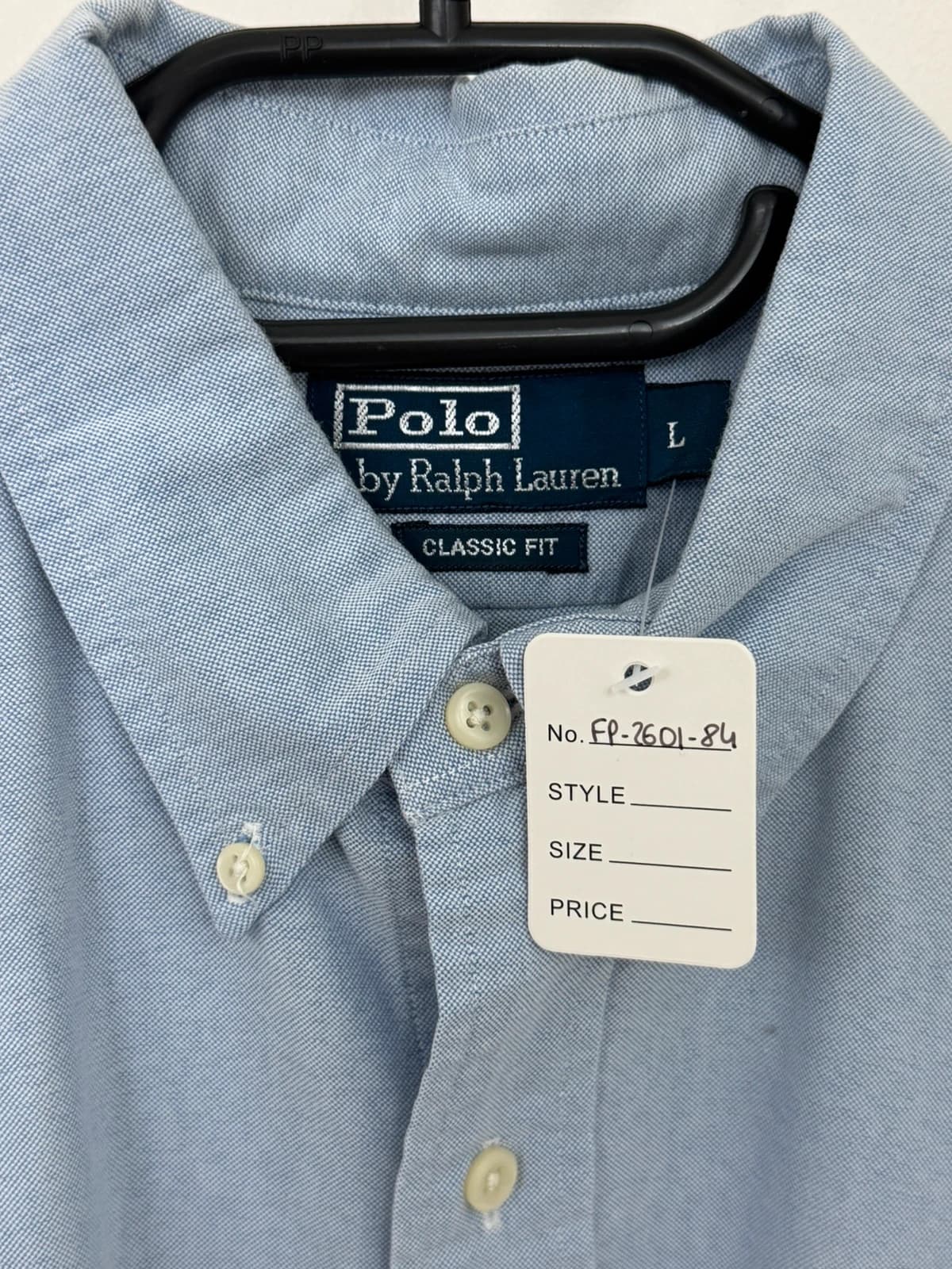 Kurzarmhemd Oxford Polo Ralph Lauren himmelblau, farbiges Logo, Größe L - FP260184 - Foto 4/6