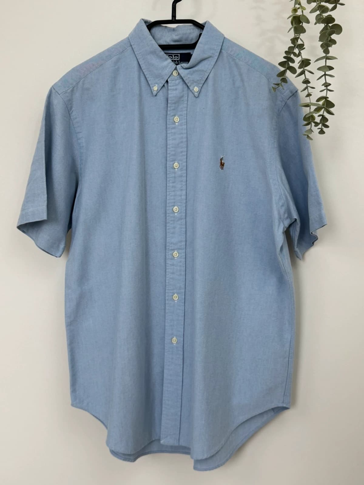 Kurzarmhemd Oxford Polo Ralph Lauren himmelblau, farbiges Logo, Größe L - FP260184 - Foto 2/6
