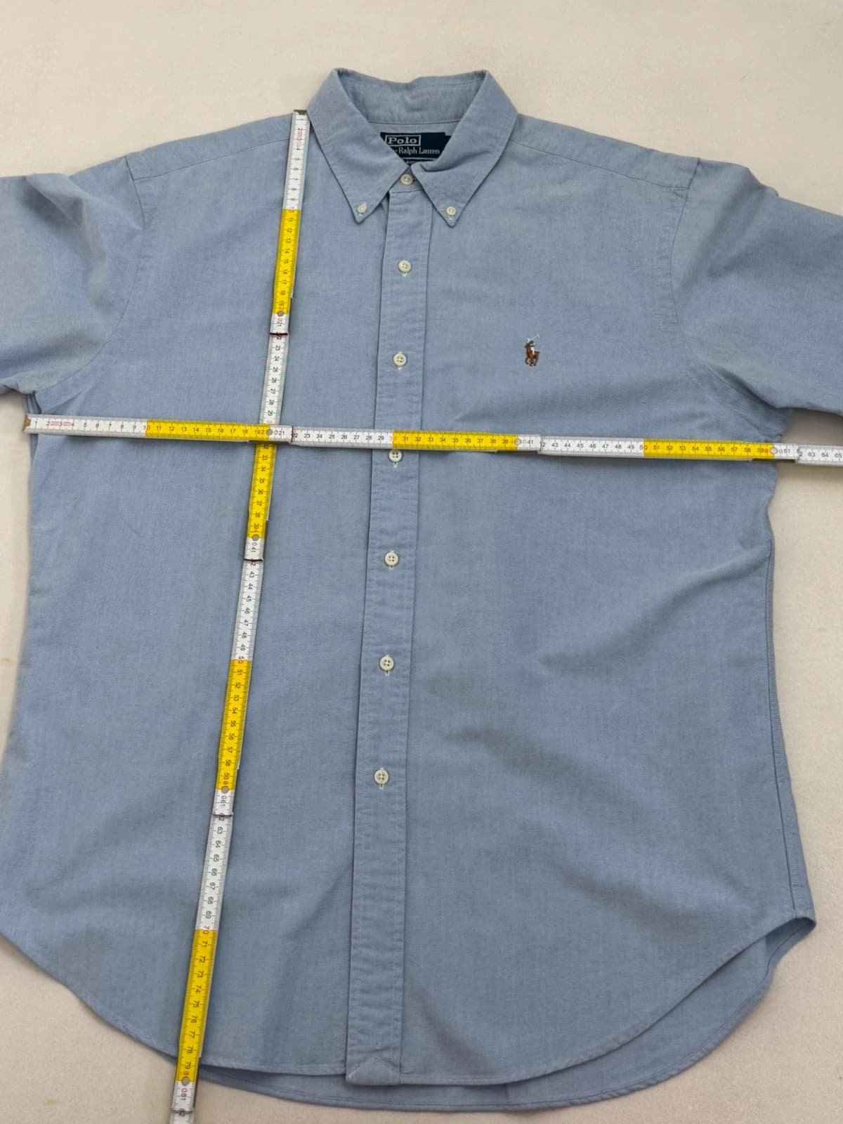 Kurzarmhemd Oxford Polo Ralph Lauren himmelblau, farbiges Logo, Größe L - FP260184 - Foto 6/6