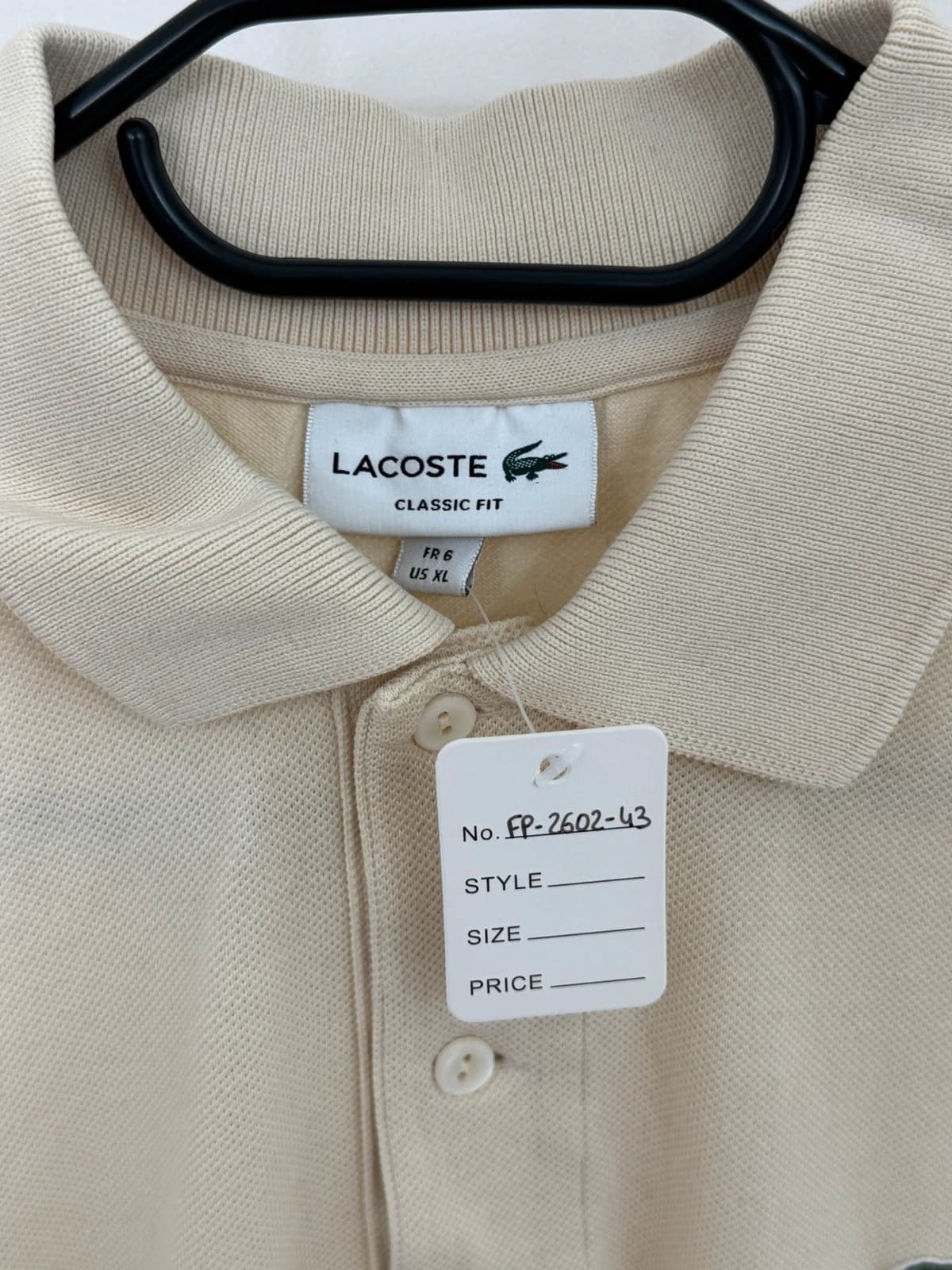 Lacoste Piqué-Polo, Classic Fit, Ecru-Beige, Größe 6/XL - FP260243 - Foto 6/8
