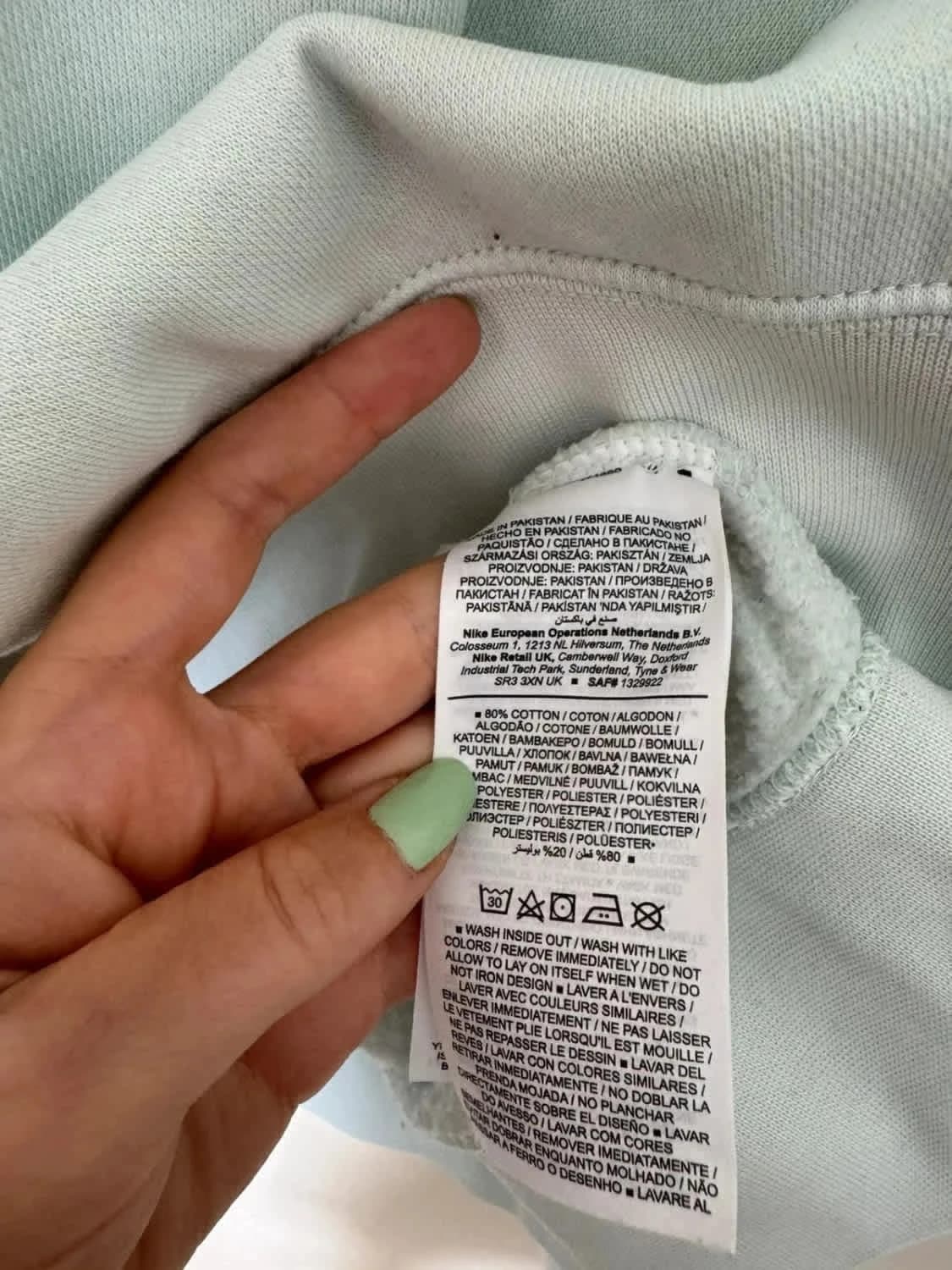 Sweat Nike vert pastel oversize Crop logo brodé swoosh taille M - Photo 5/6
