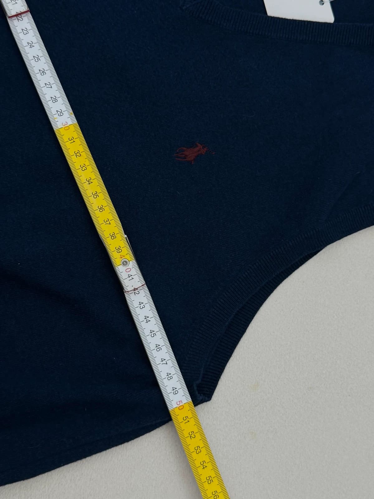 Mouwloze trui Ralph Lauren pima-katoen marineblauw met bordeaux pony-logo, maat L - PP2603400 - Foto 7/7