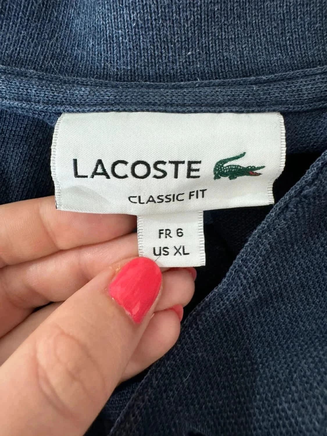 Marineblauwe polo Lacoste maat XL - Foto 7/7