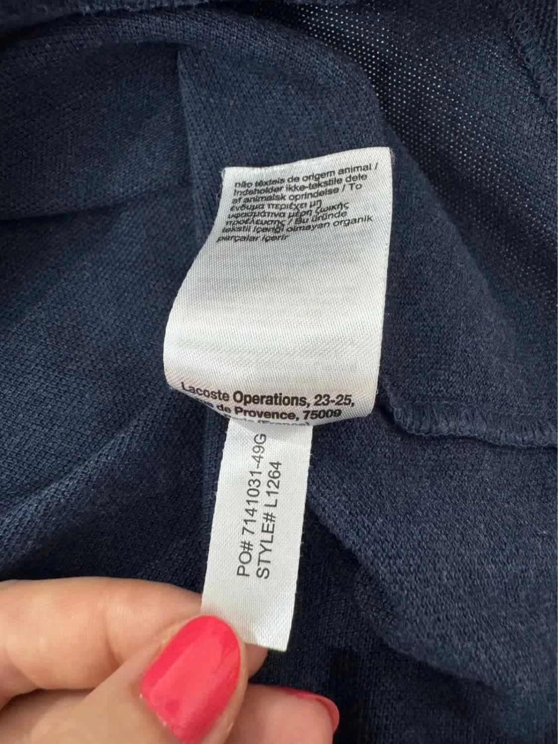 Marineblauwe polo Lacoste maat XL - Foto 6/7