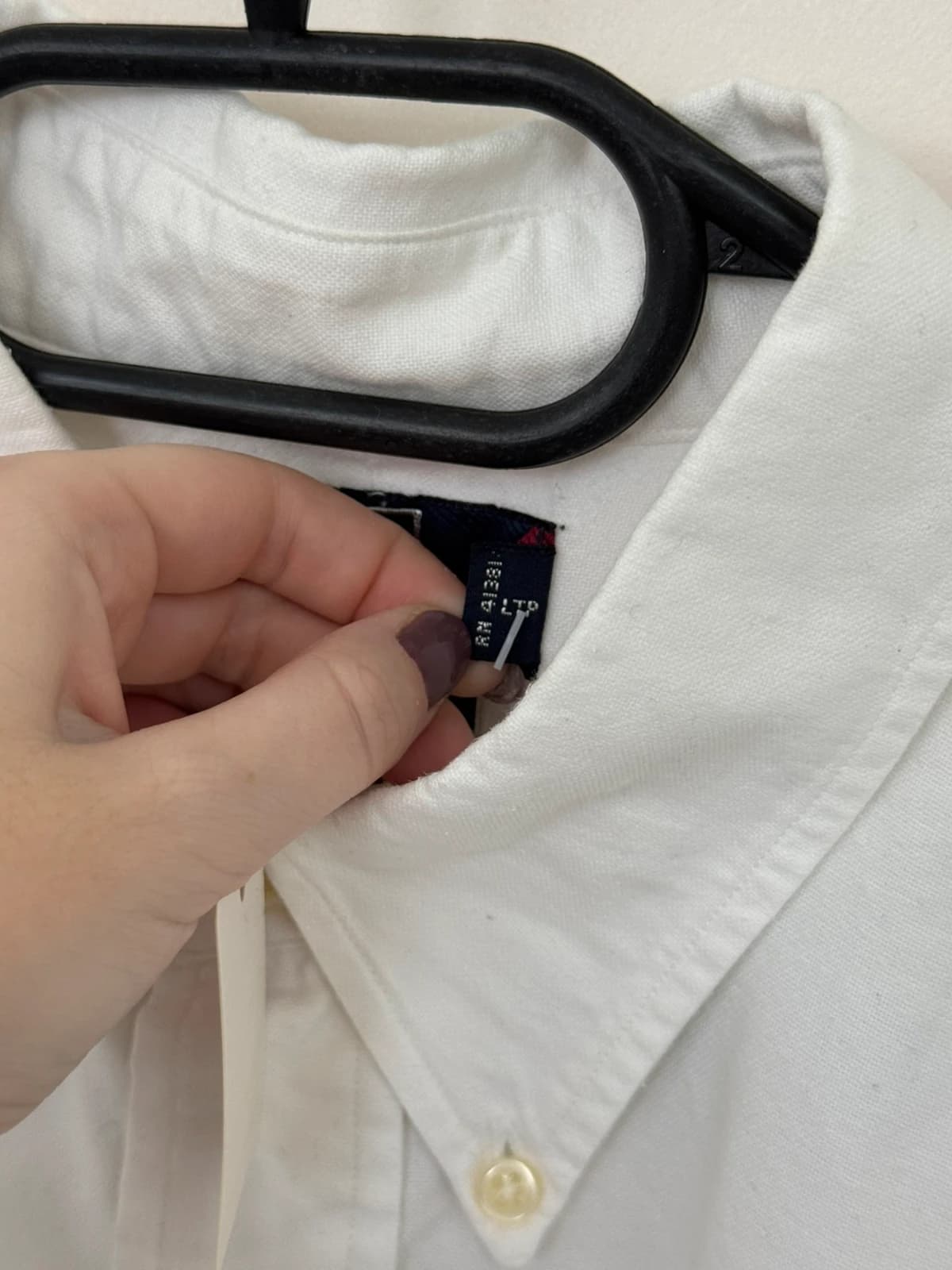 Balti Polo Ralph Lauren oxford trumpomis rankovėmis marškiniai su spalvotu logotipu, dydis XL - FP260189 – nuotrauka 5/8