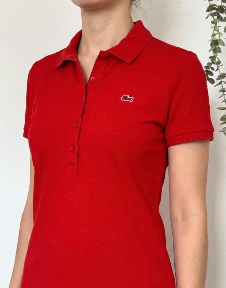 Polo piqué Lacoste rouge logo rouge taille 38/S - FP260238 - Photo 1/8