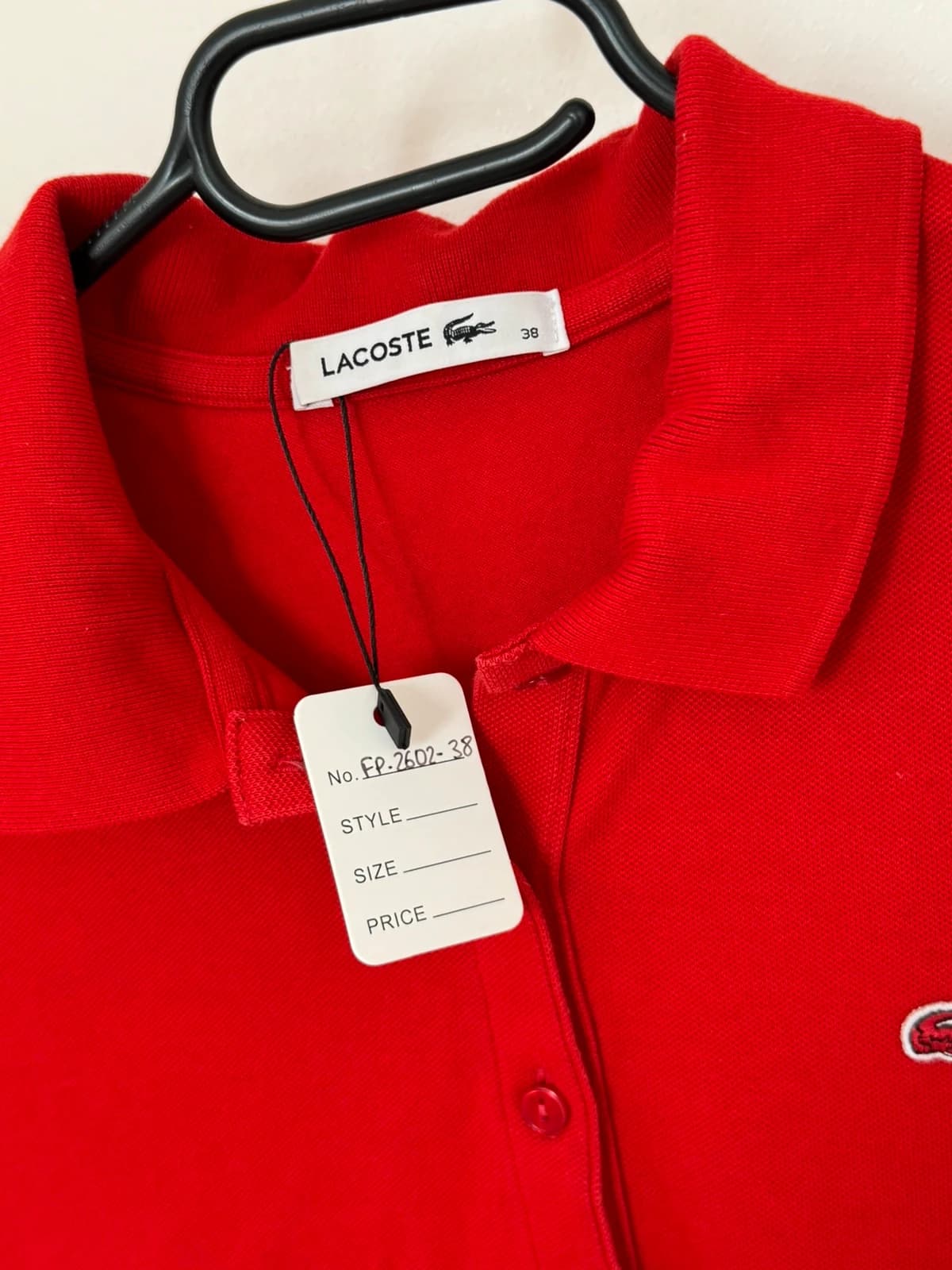 Polo piqué Lacoste rouge logo rouge taille 38/S - FP260238 - Photo 4/8