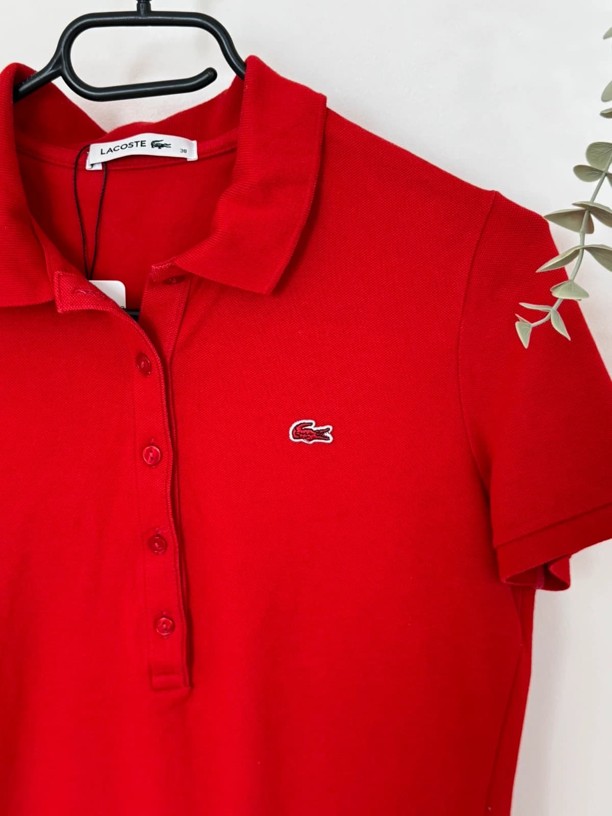 Polo piqué Lacoste rouge logo rouge taille 38/S - FP260238 - Photo 3/8