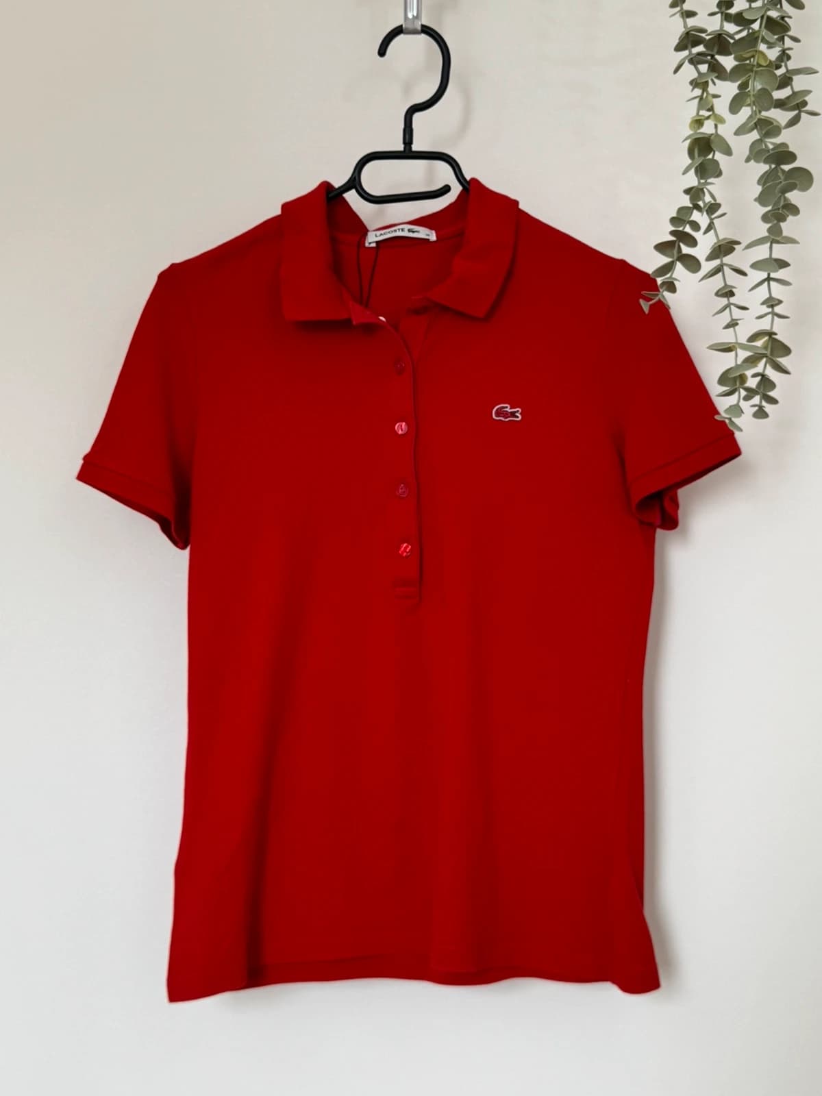 Polo piqué Lacoste rouge logo rouge taille 38/S - FP260238 - Photo 2/8