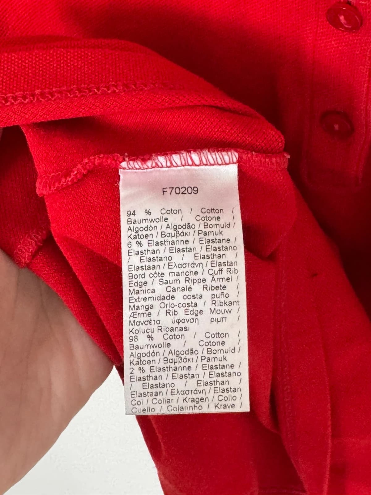 Polo piqué Lacoste rouge logo rouge taille 38/S - FP260238 - Photo 6/8