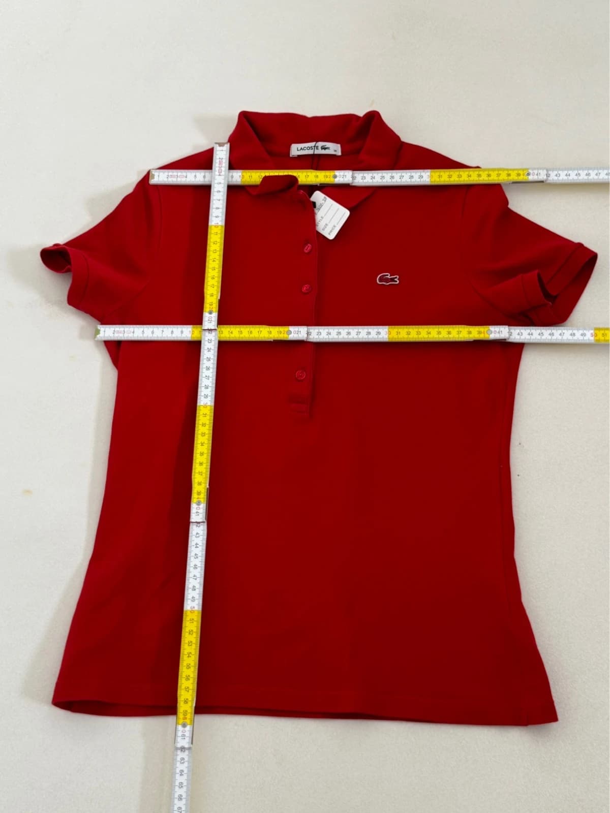 Polo piqué Lacoste rouge logo rouge taille 38/S - FP260238 - Photo 8/8