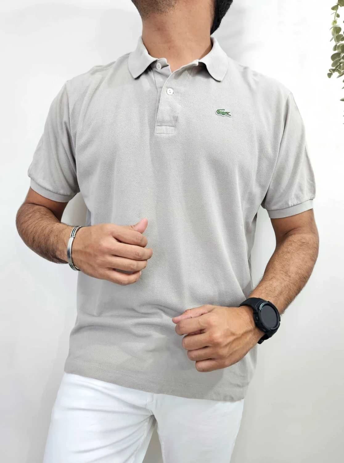 Beige katoenen Lacoste polo klassieke pasvorm, maat 7/XXL - FP251259 - Foto 1/8