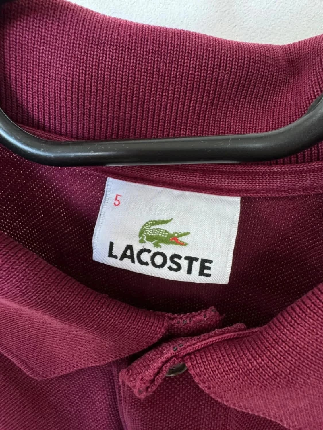 Lacoste bordeauxrode polo 100% katoen Devanlay maat 5/L - Foto 3/7