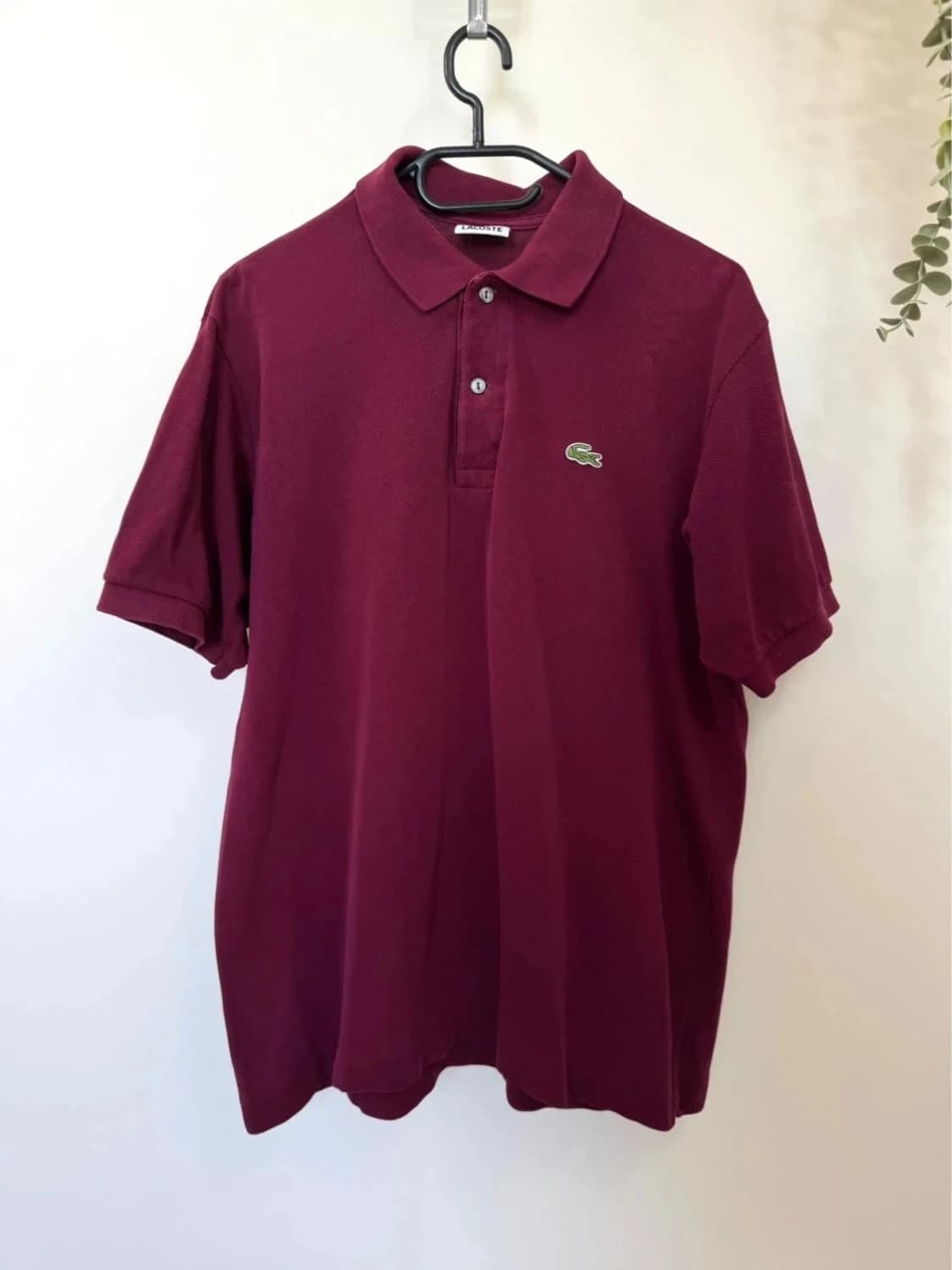 Lacoste bordeauxrode polo 100% katoen Devanlay maat 5/L - Foto 2/7