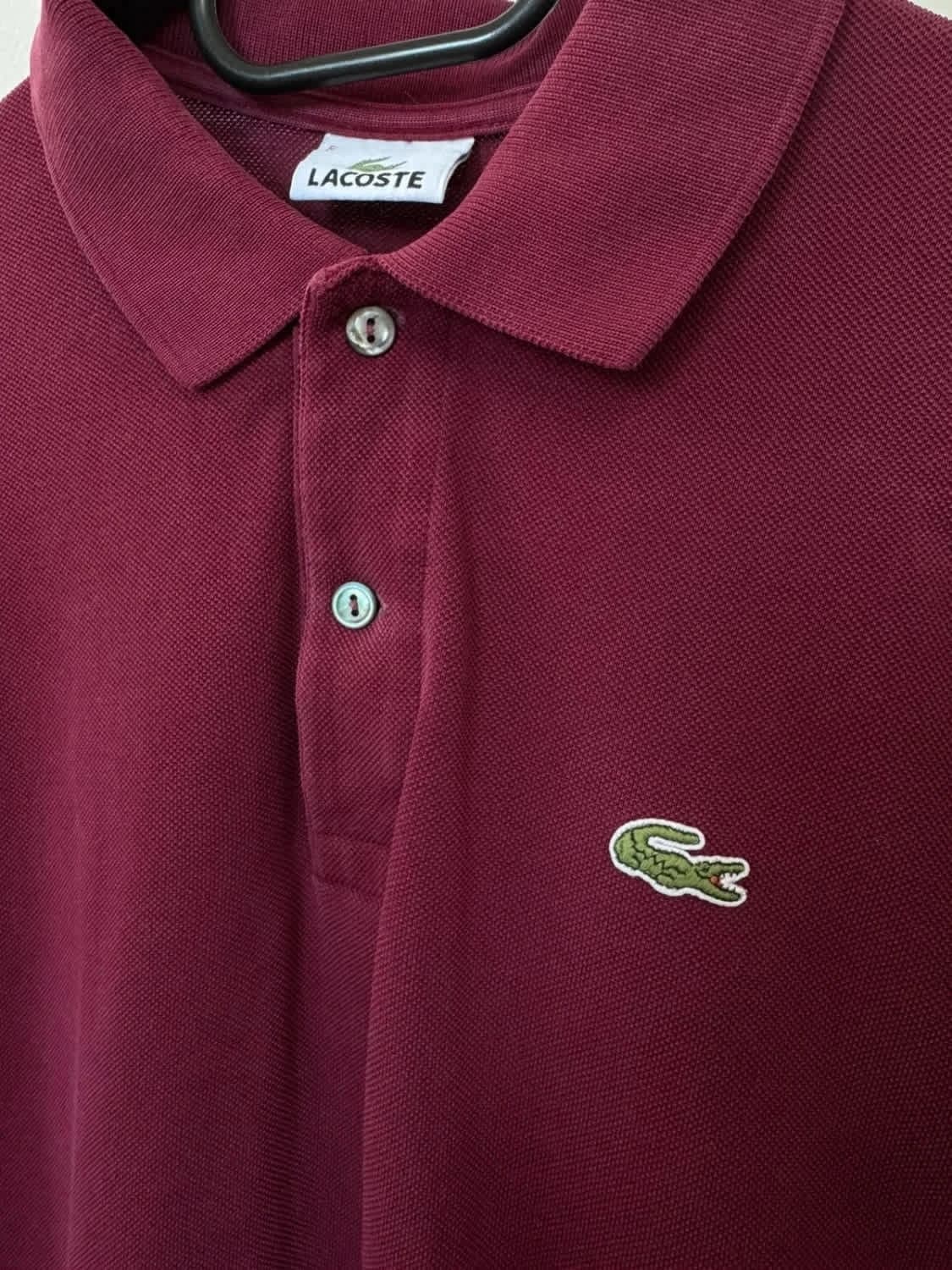 Lacoste bordeauxrode polo 100% katoen Devanlay maat 5/L - Foto 4/7