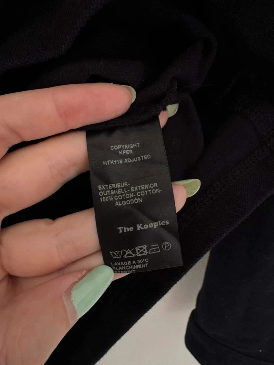 Juodas The Kooples Sport polo su tunisiška apykakle, ilgomis rankovėmis, dydis XL – nuotrauka 6/7