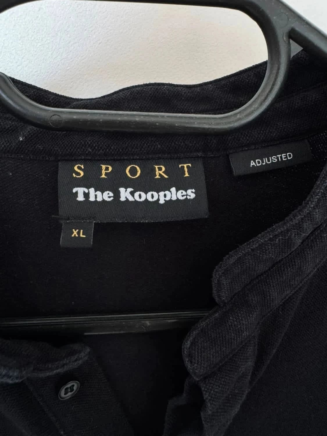 Juodas The Kooples Sport polo su tunisiška apykakle, ilgomis rankovėmis, dydis XL – nuotrauka 3/7
