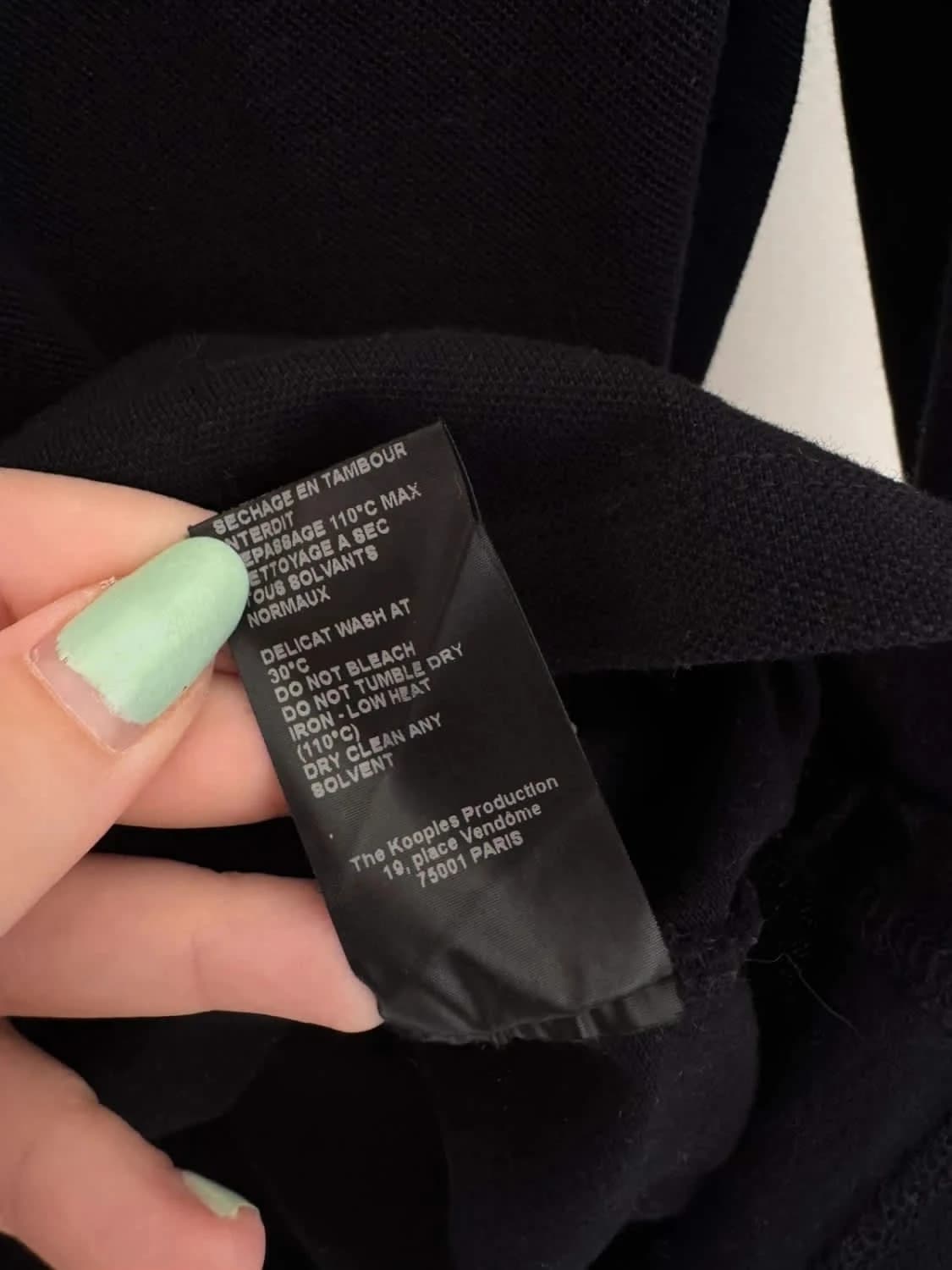 Juodas The Kooples Sport polo su tunisiška apykakle, ilgomis rankovėmis, dydis XL – nuotrauka 7/7