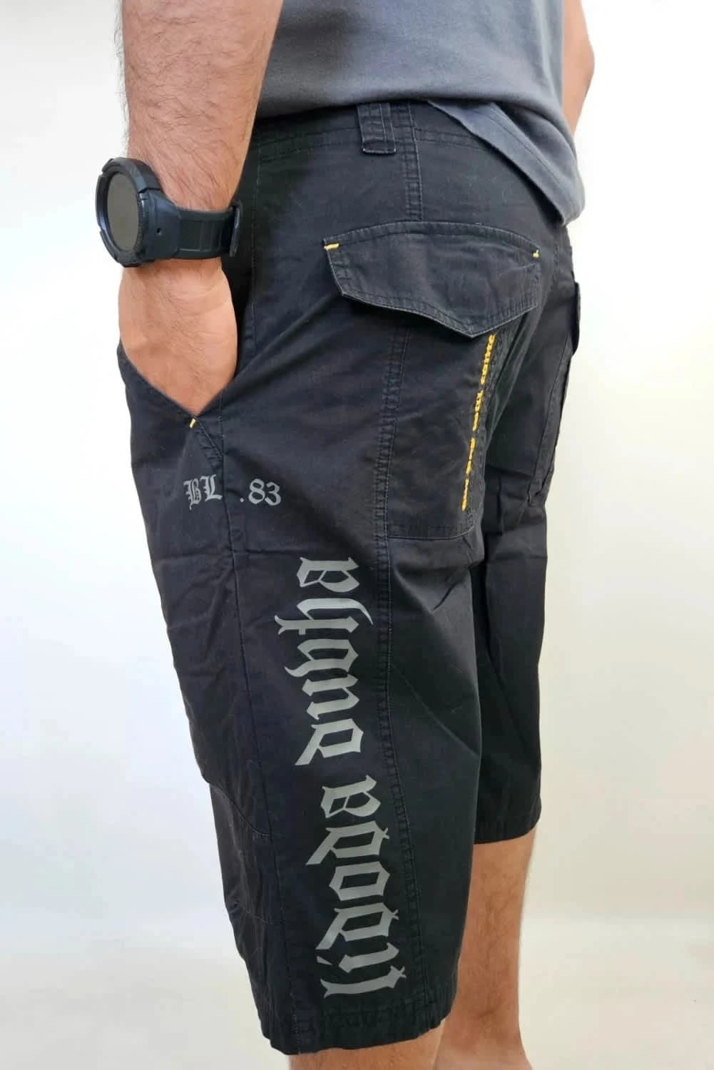 Short cargo bermuda noir Umbro streetwear taille XL - Photo 1/7