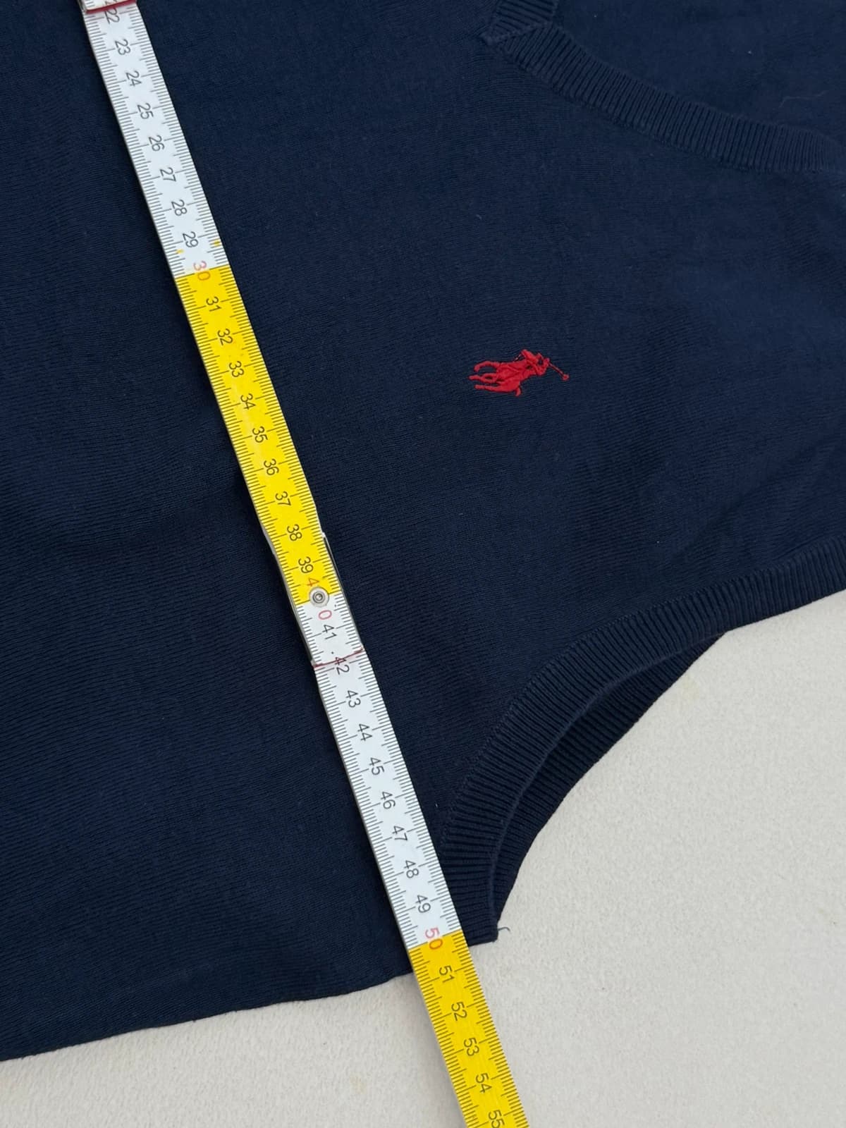 Sweter bez rękawów Ralph Lauren z pima cotton granatowy rozmiar L - PP2603408 - Zdjęcie 8/8